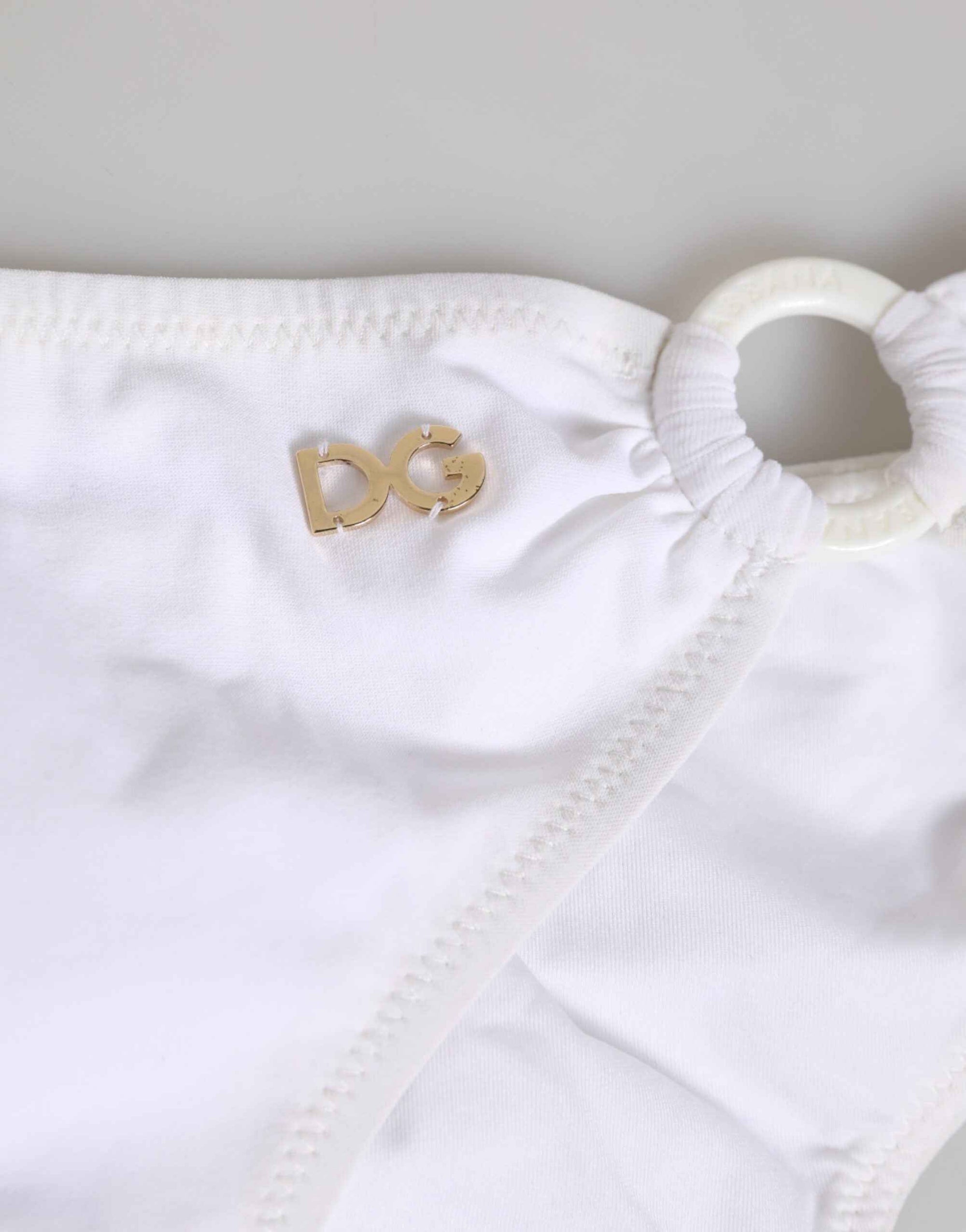 Dolce & Gabbana White Logo Swimsuit 2 Piece Top Bottom Swimwear