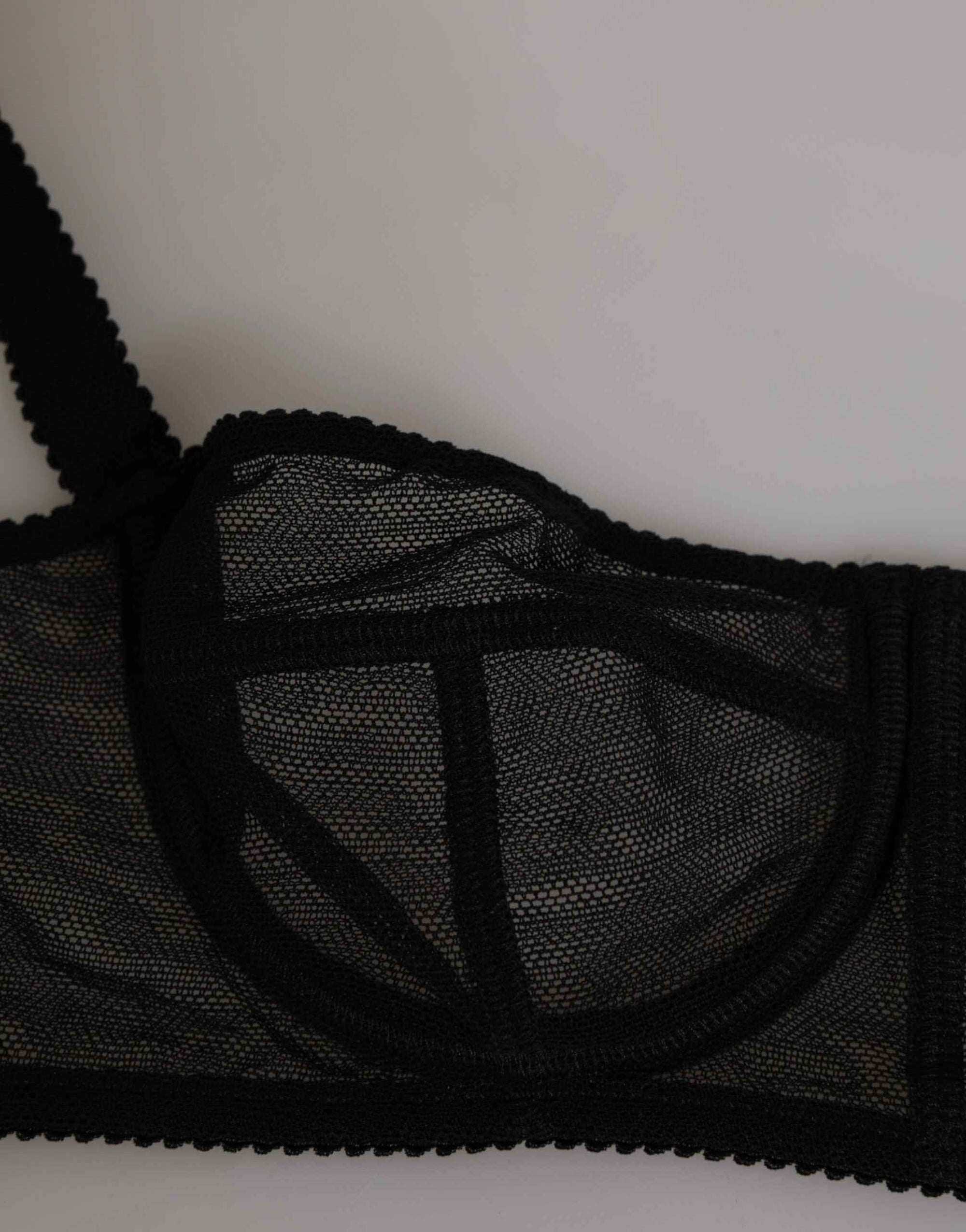 Dolce & Gabbana Black Floral Underwired Balconette Bra Underwear