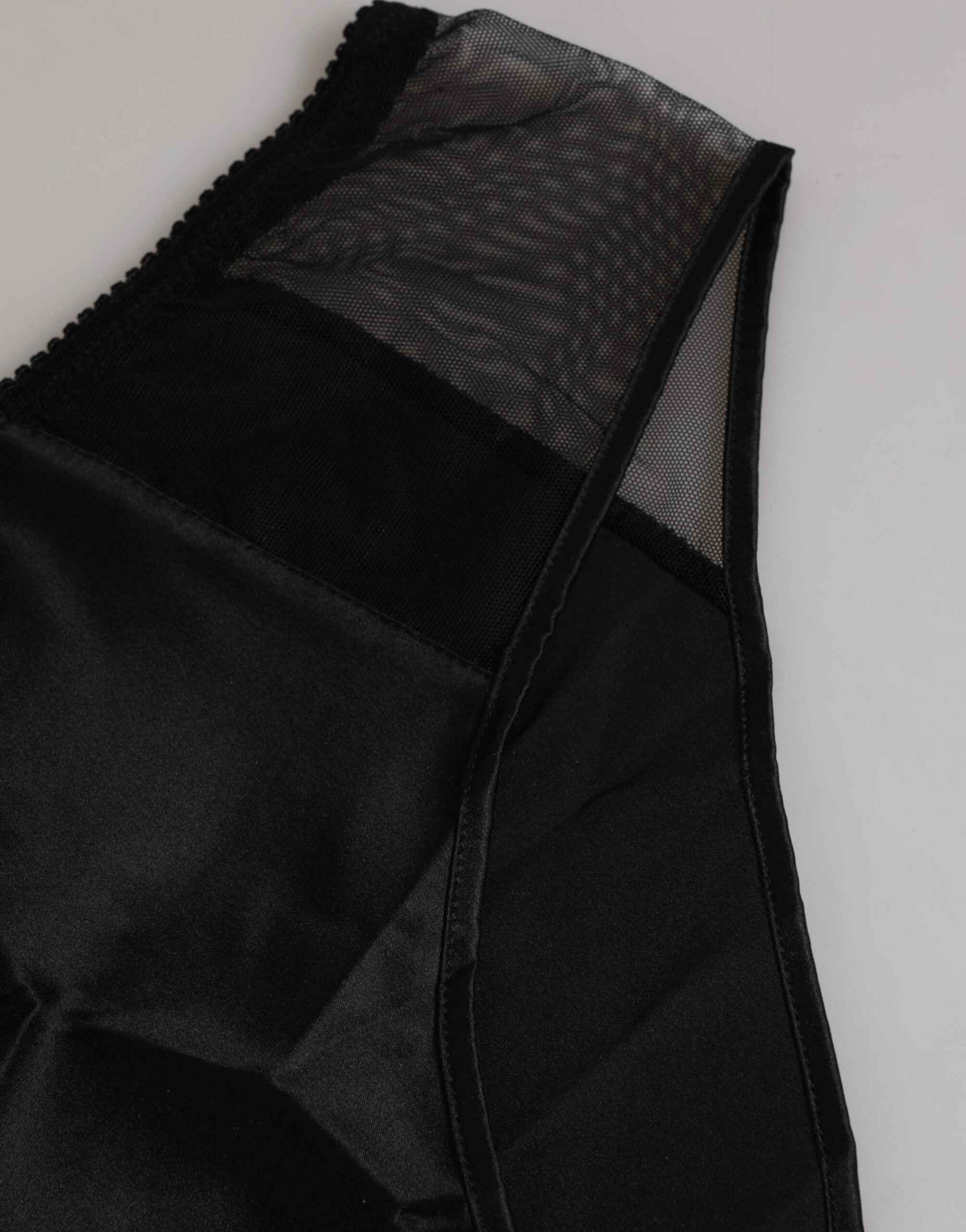 Dolce & Gabbana Black Silk Stretch High Waist Panty Underwear