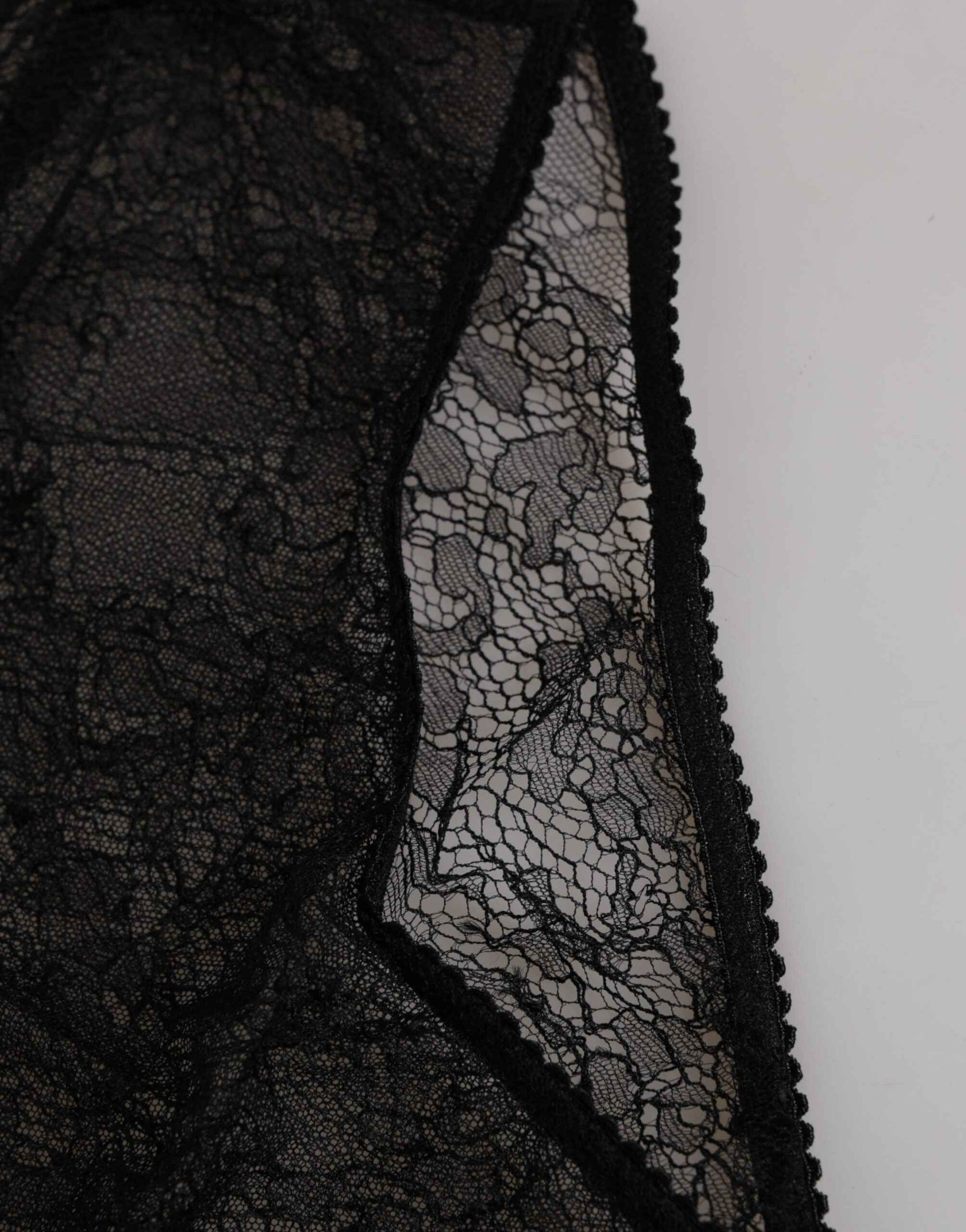 Dolce & Gabbana Black Nylon Stretch High Waist Panty Underwear