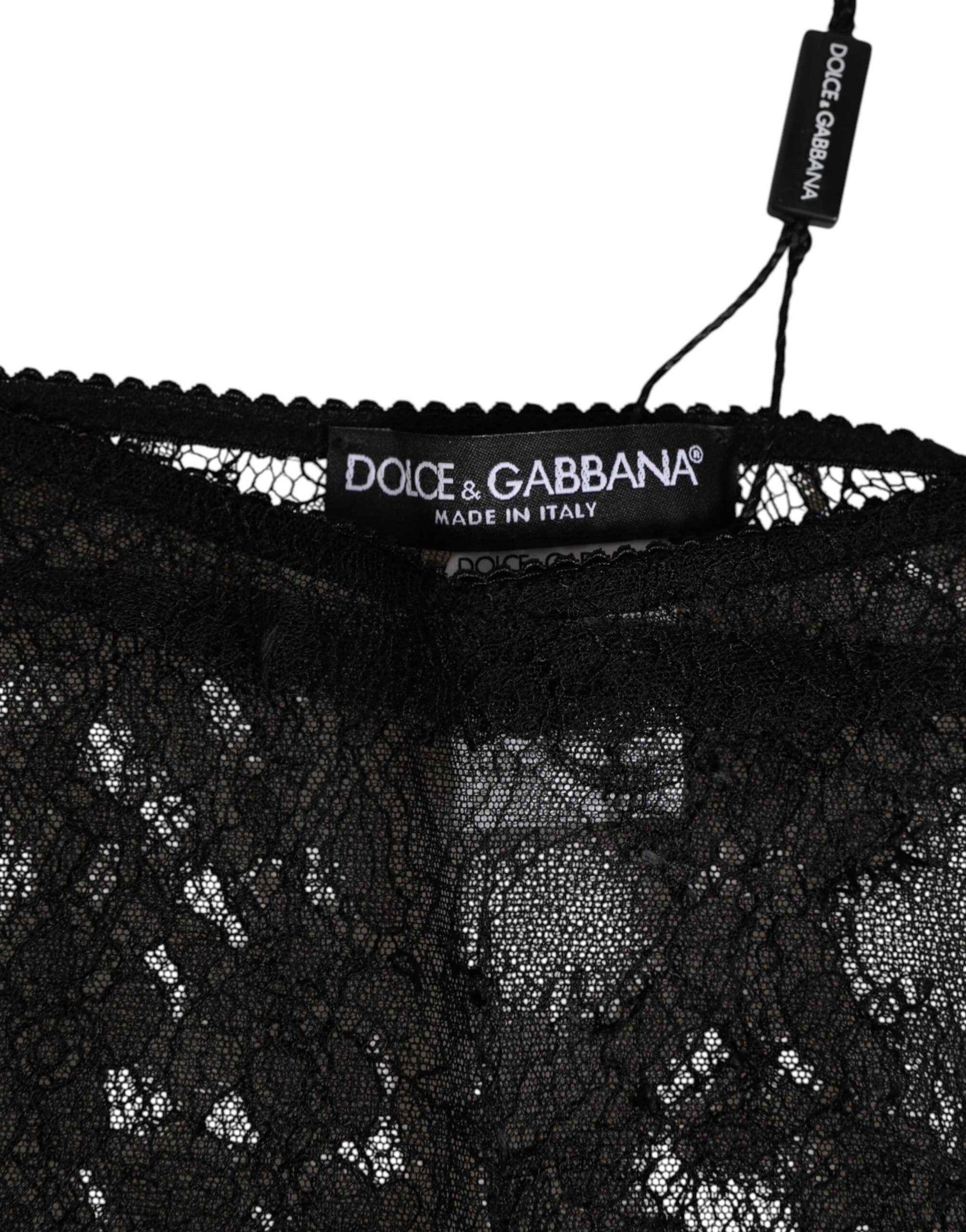 Dolce & Gabbana Black Nylon Stretch High Waist Panty Underwear