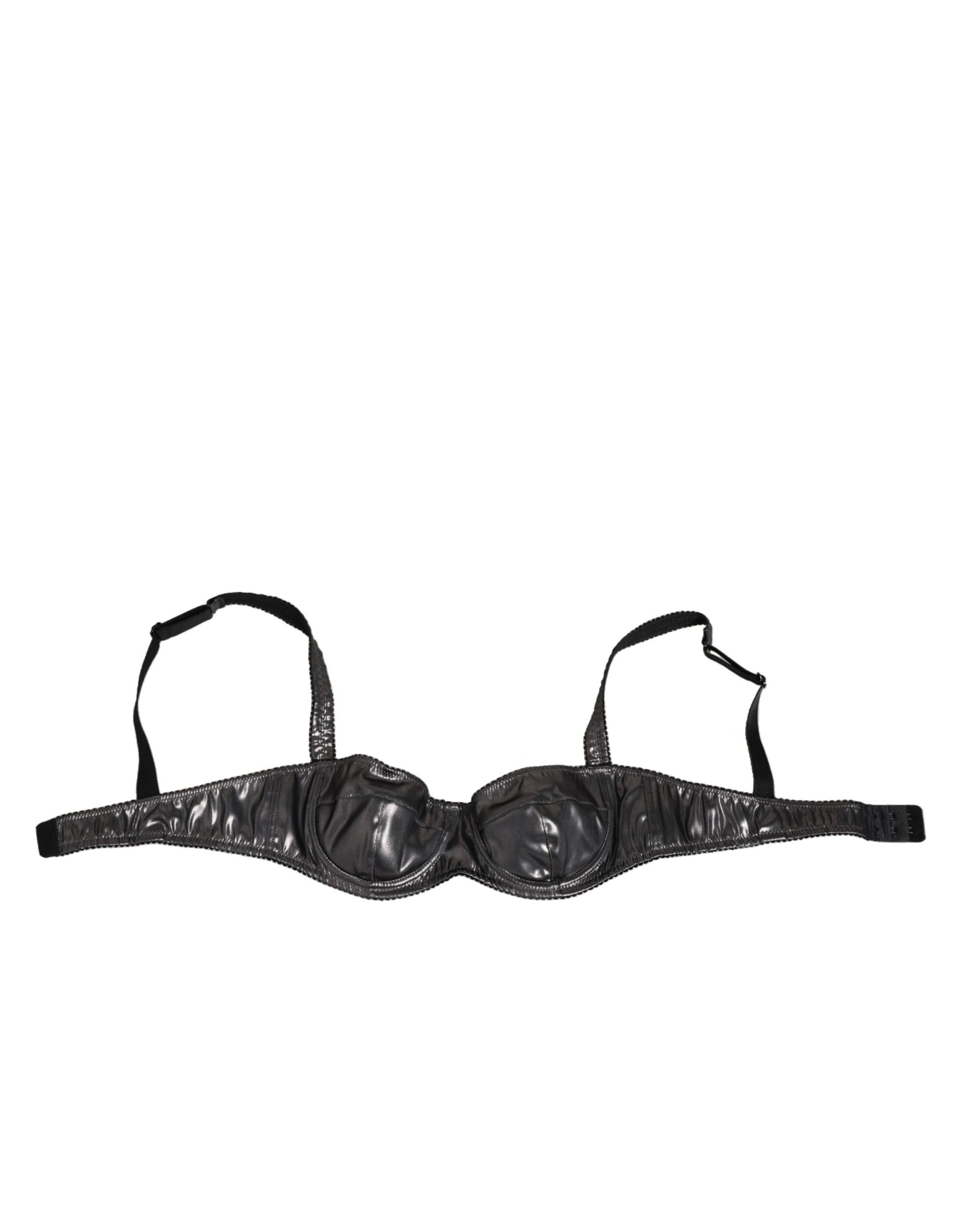 Dolce & Gabbana Black Acetate Stretch Balconette Bra Underwear