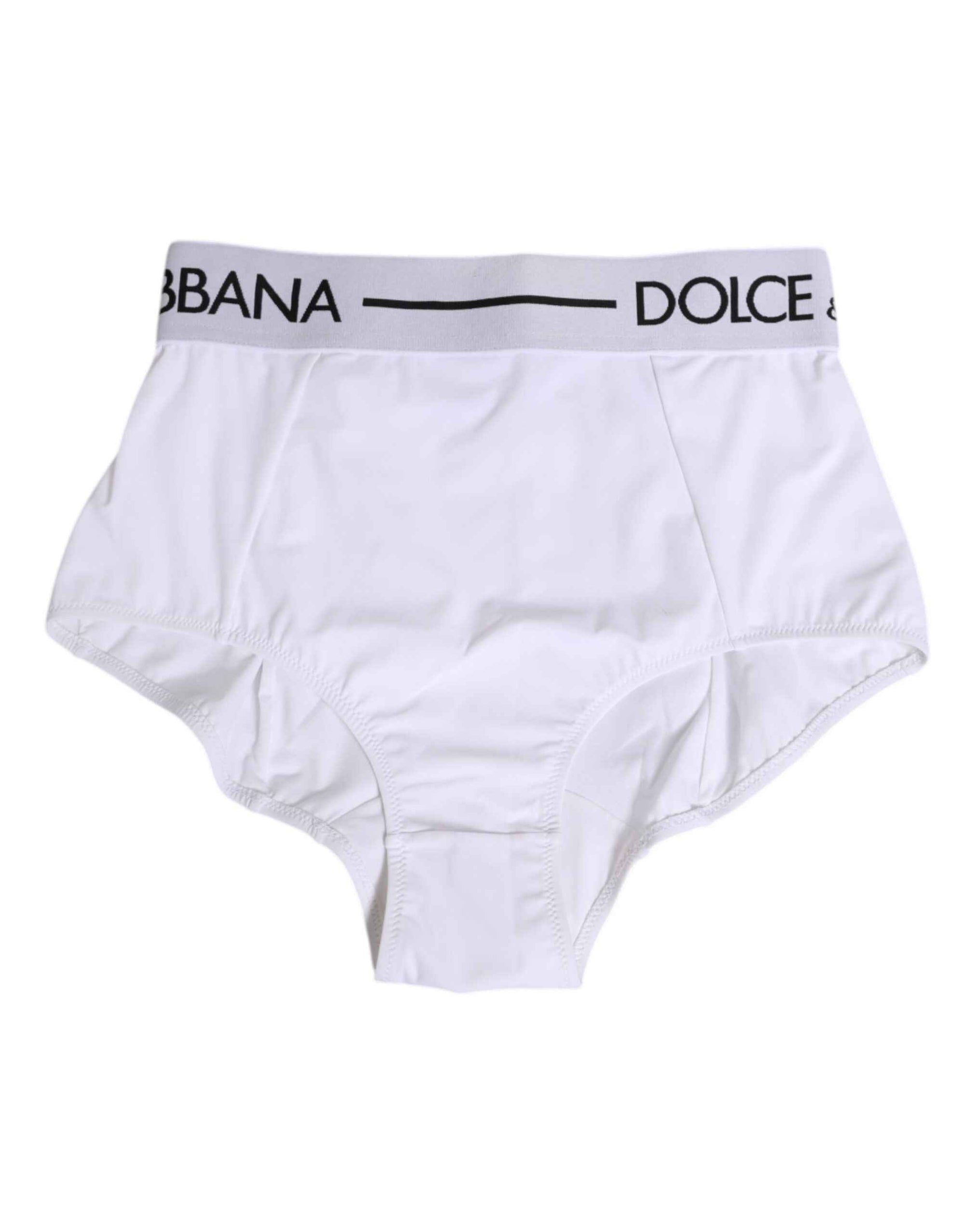 Dolce & Gabbana White Nylon Logo Waistband Coulotte Underwear