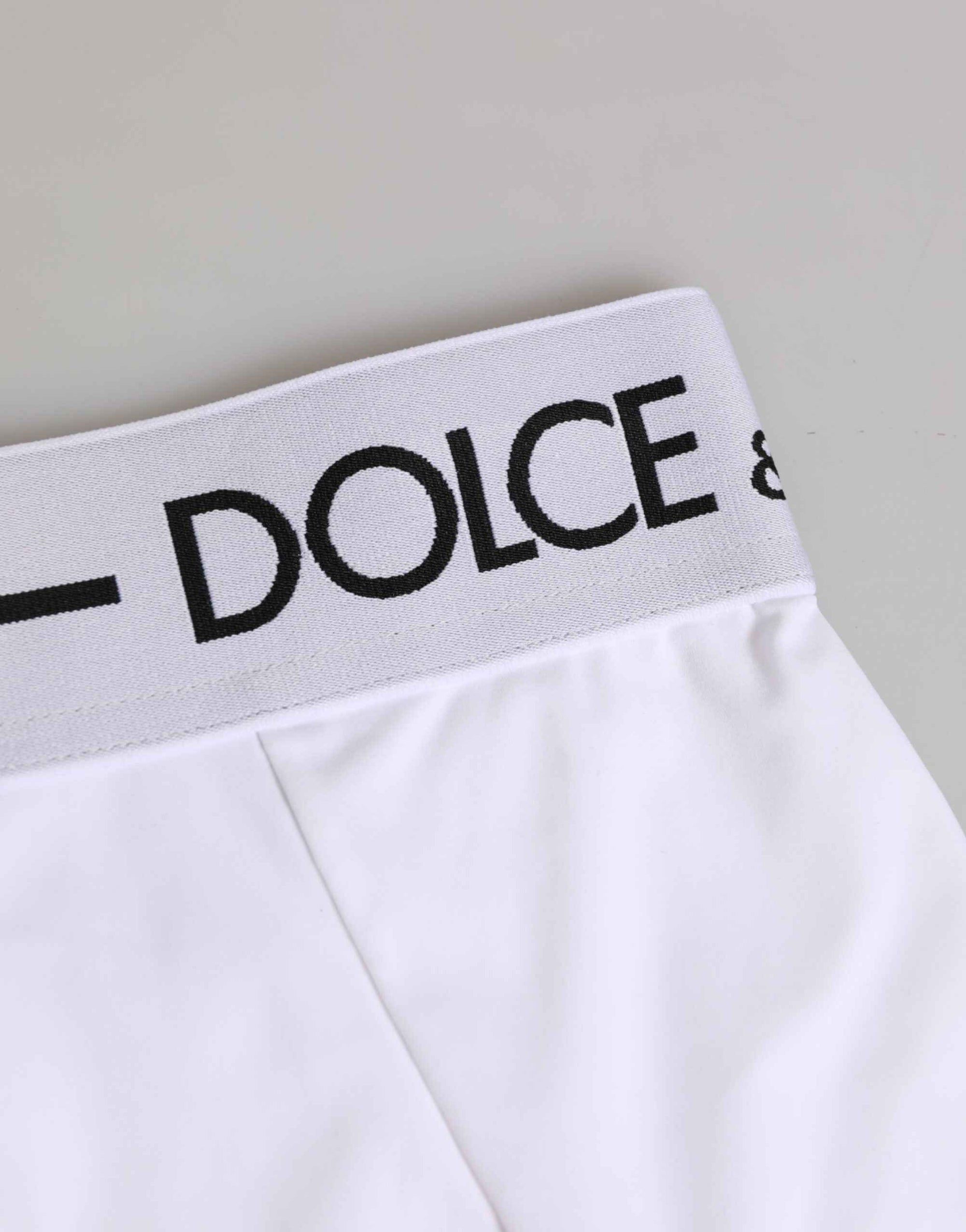 Dolce & Gabbana White Nylon Logo Waistband Coulotte Underwear