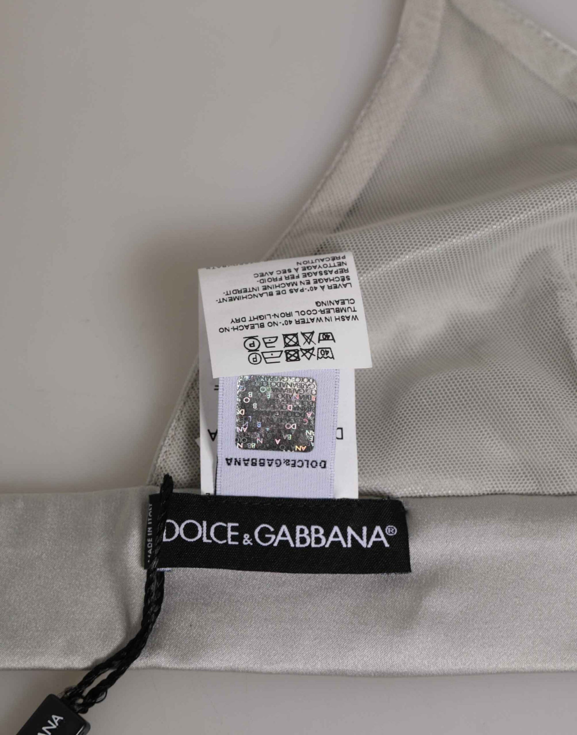 Dolce & Gabbana Gray Silk Satin Triangle Soft Cup Bra Underwear