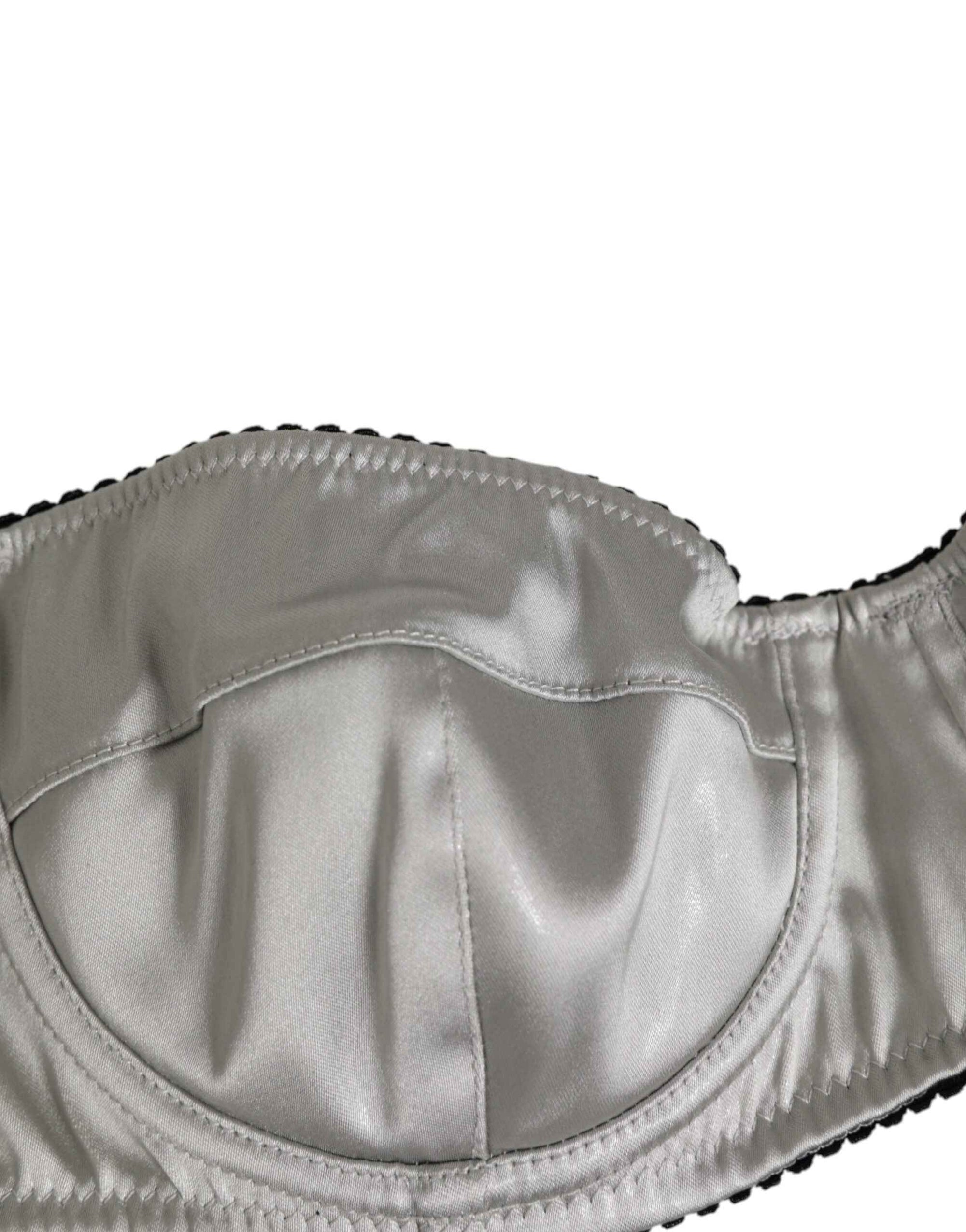 Dolce & Gabbana Gray Acetate Stretch Balconcino Bra Underwear