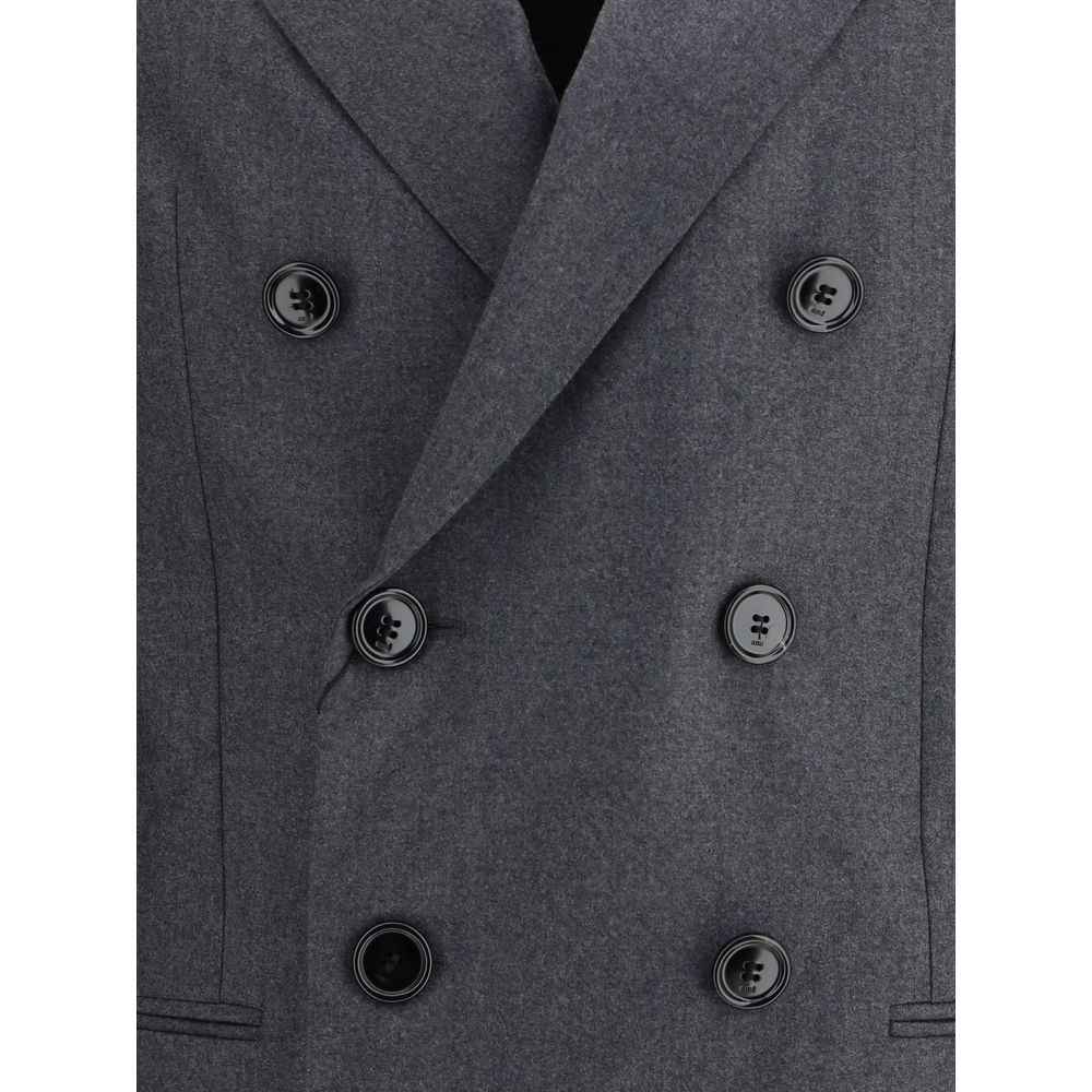 Ami Paris Double-breasted Blazer in Virgin Wool