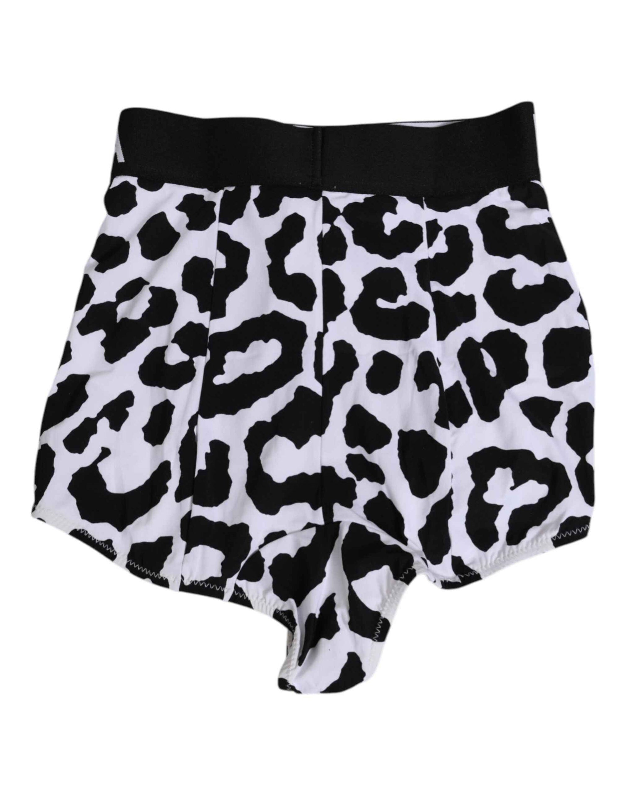 Dolce & Gabbana White Leopard Nylon High Waist Girdle Underwear