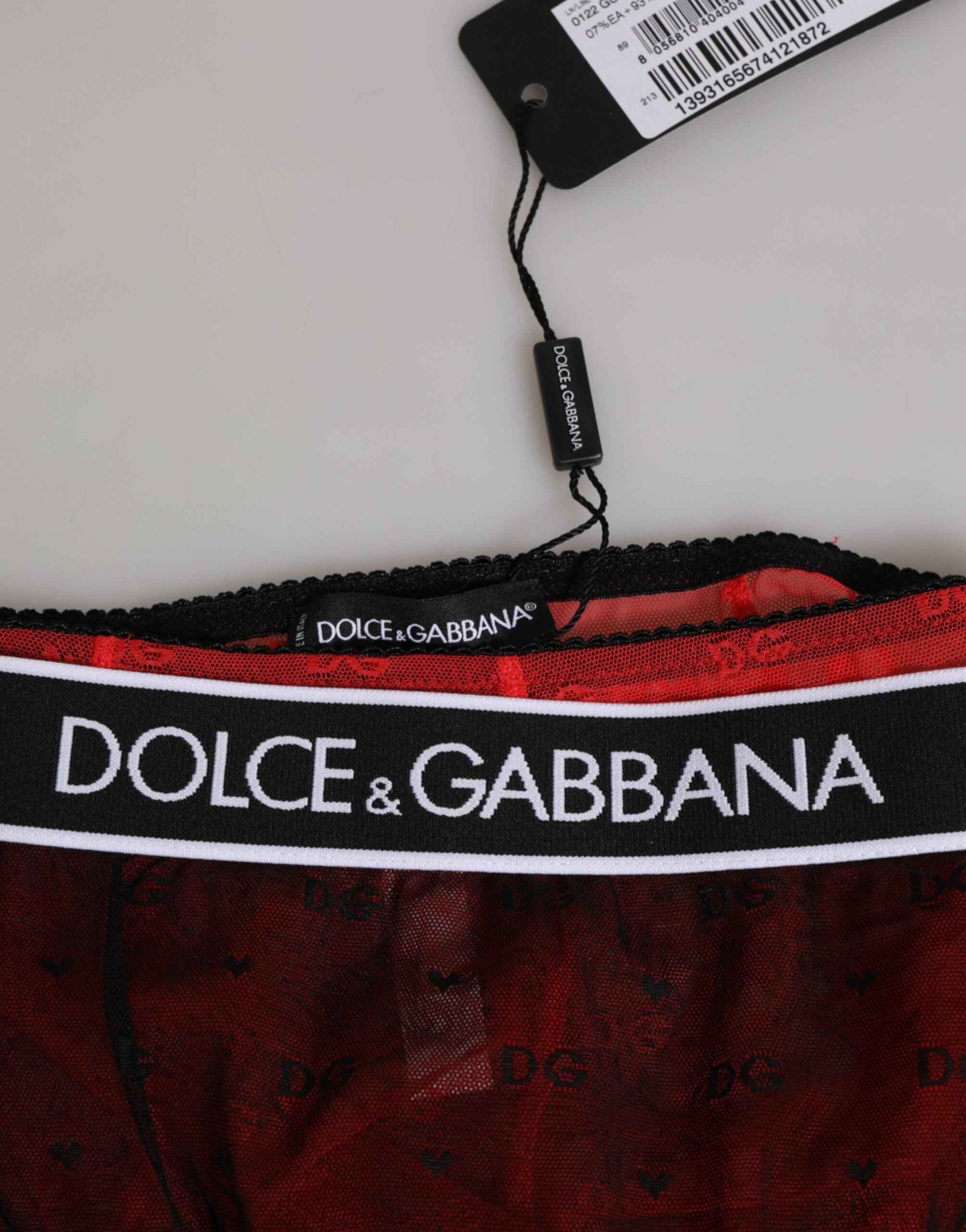 Dolce & Gabbana Black Red Nylon High Waist Girdle Underwear