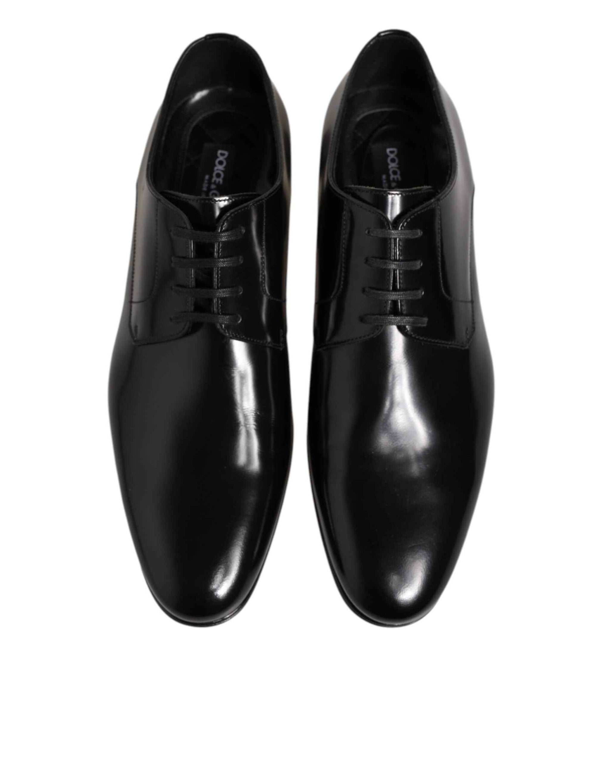 Dolce & Gabbana Black Calfskin Leather Derby Men Dress Shoes