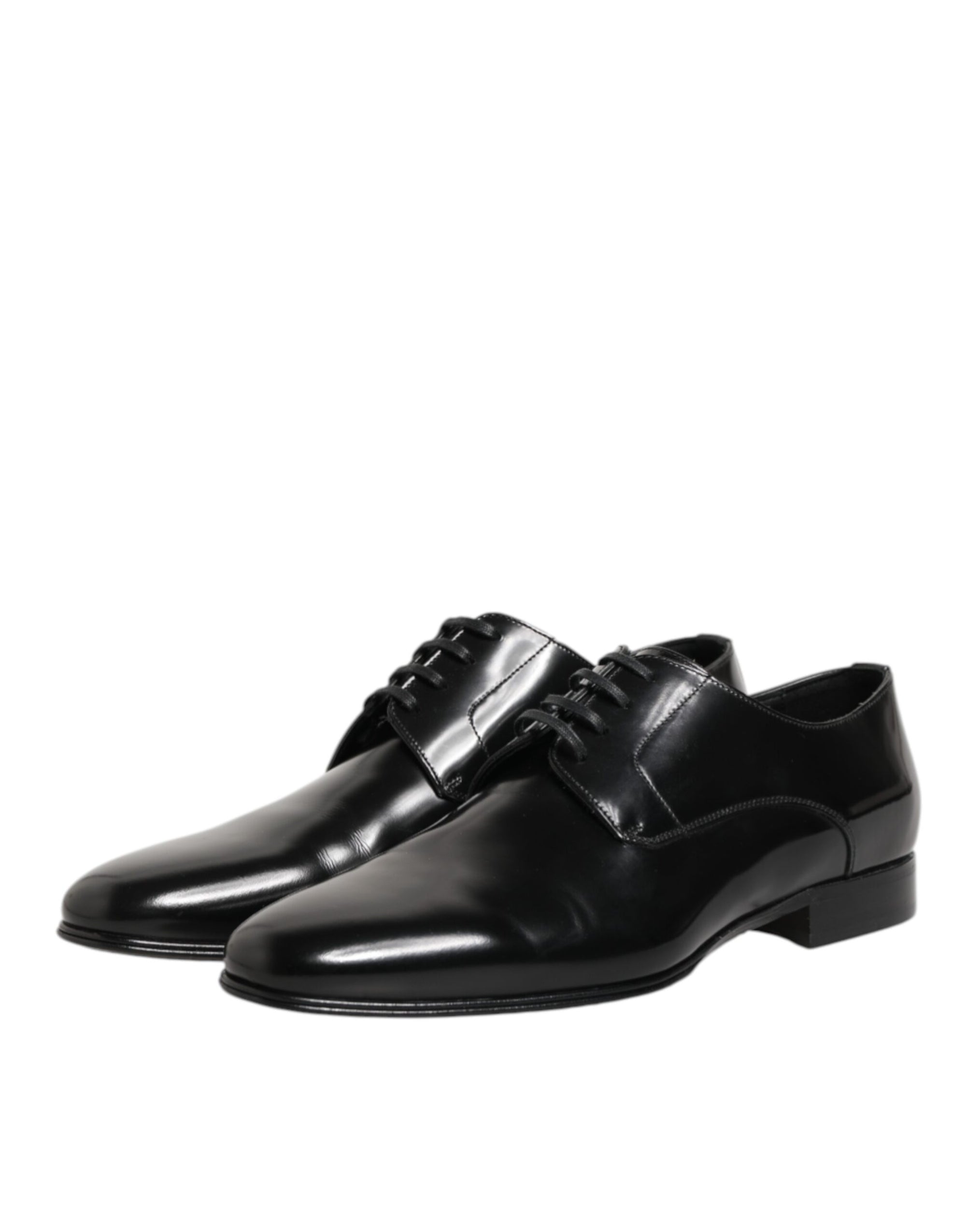 Dolce & Gabbana Black Calfskin Leather Derby Men Dress Shoes