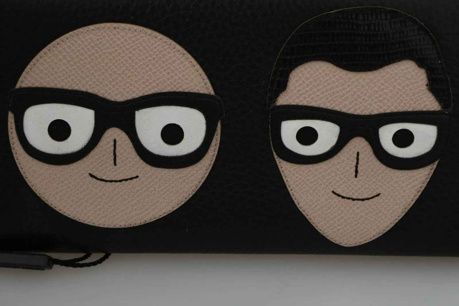 Dolce & Gabbana Black Leather #DGFAMILY Zipper Continental Mens Wallet