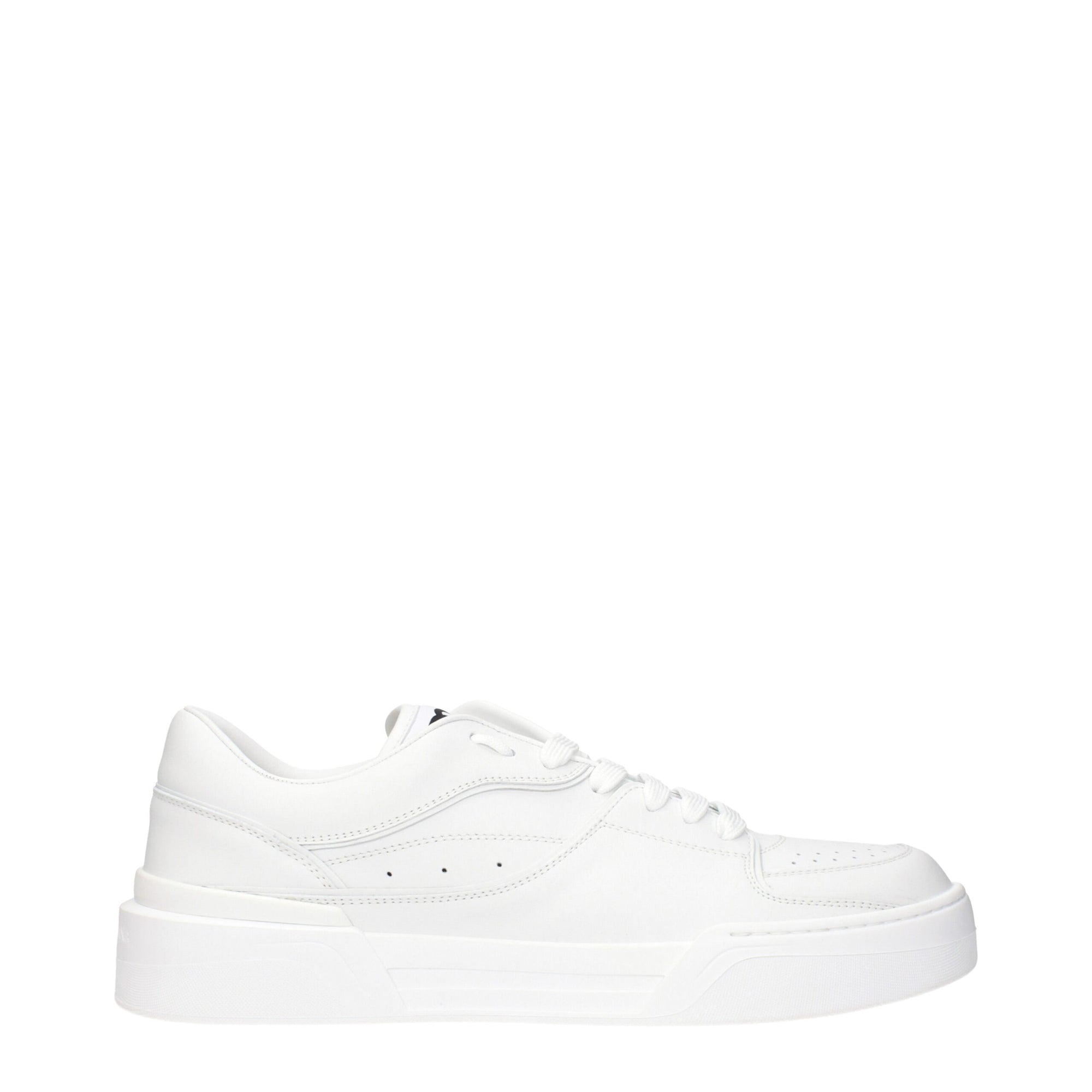 Dolce & Gabbana White Leather Low Top Sneakers
