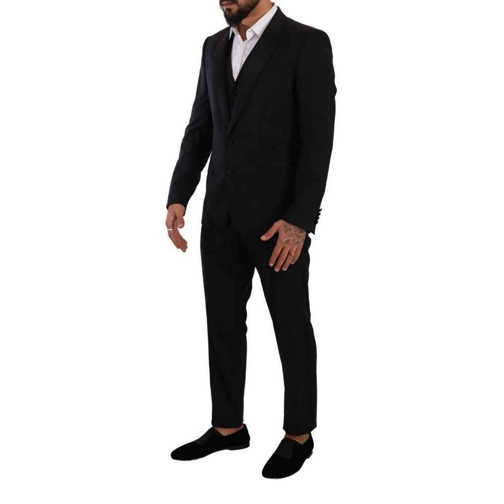 Dolce & Gabbana Black Wool Suit