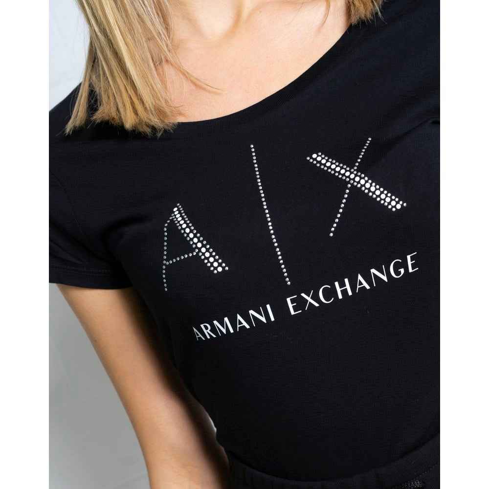 Armani Exchange Black Cotton T-Shirt