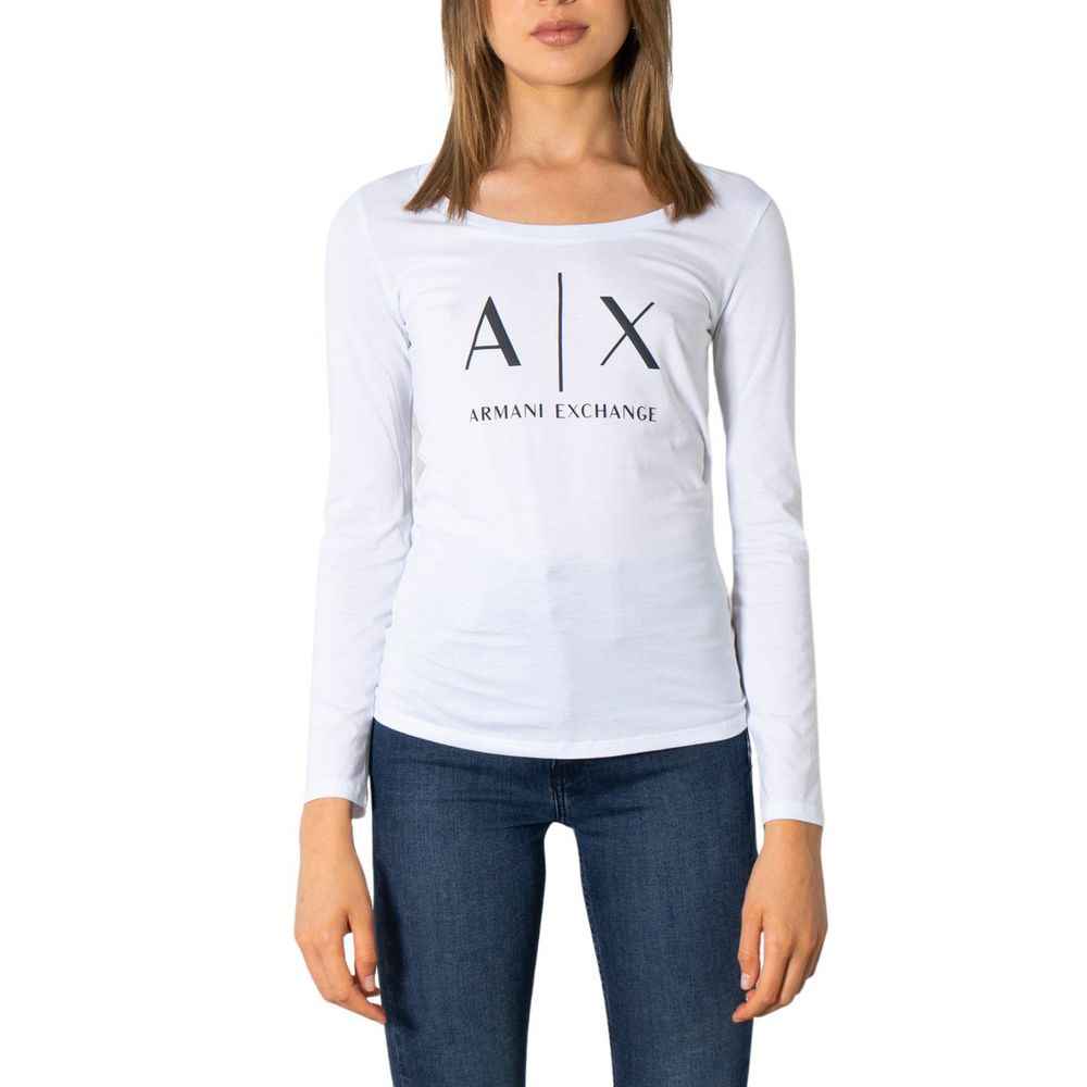 Armani Exchange White Cotton Long Sleeve