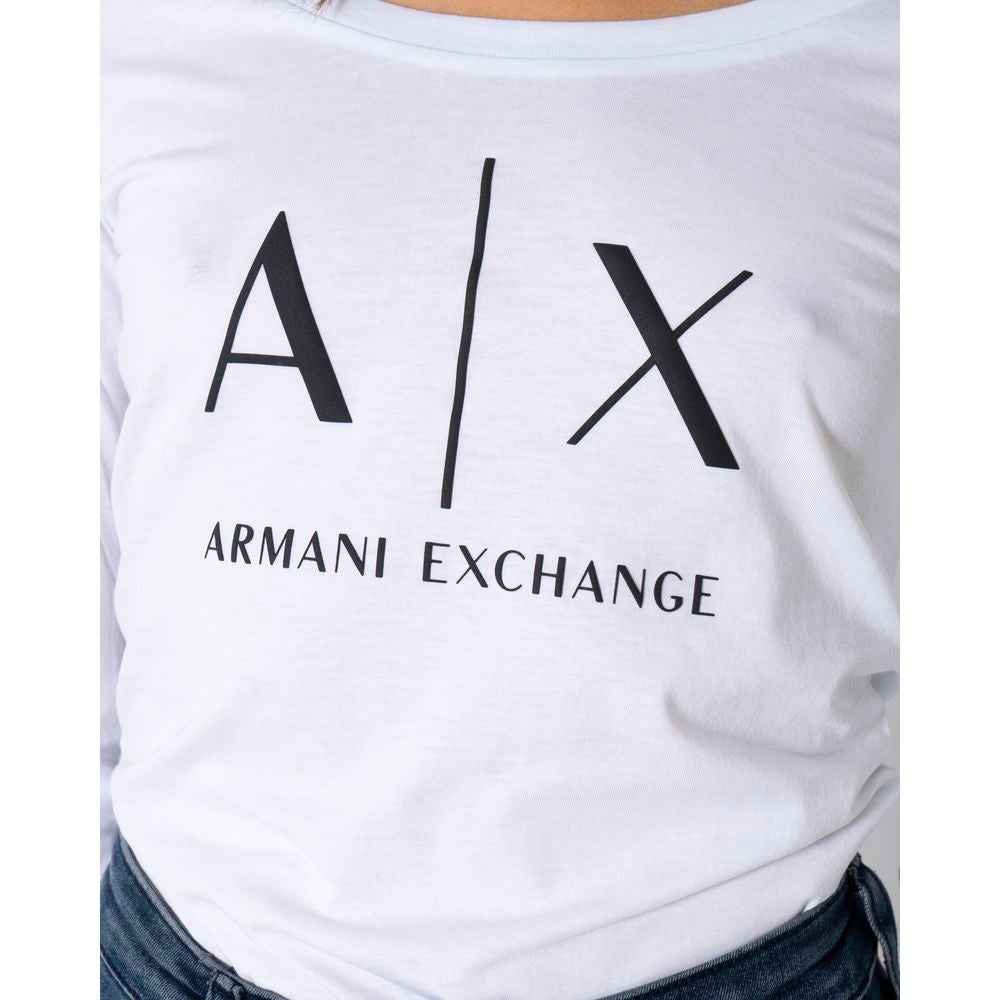 Armani Exchange White Cotton Long Sleeve