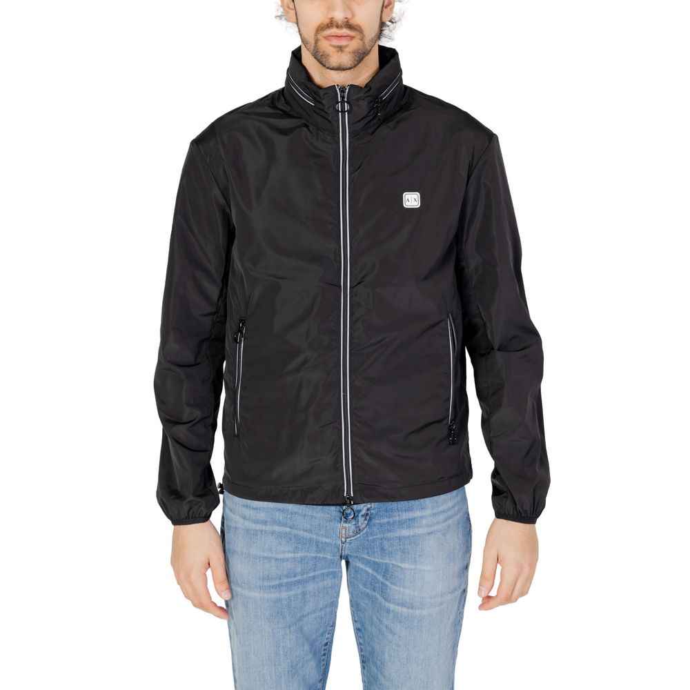 Armani Exchange Black Polyester Jackets & Coat