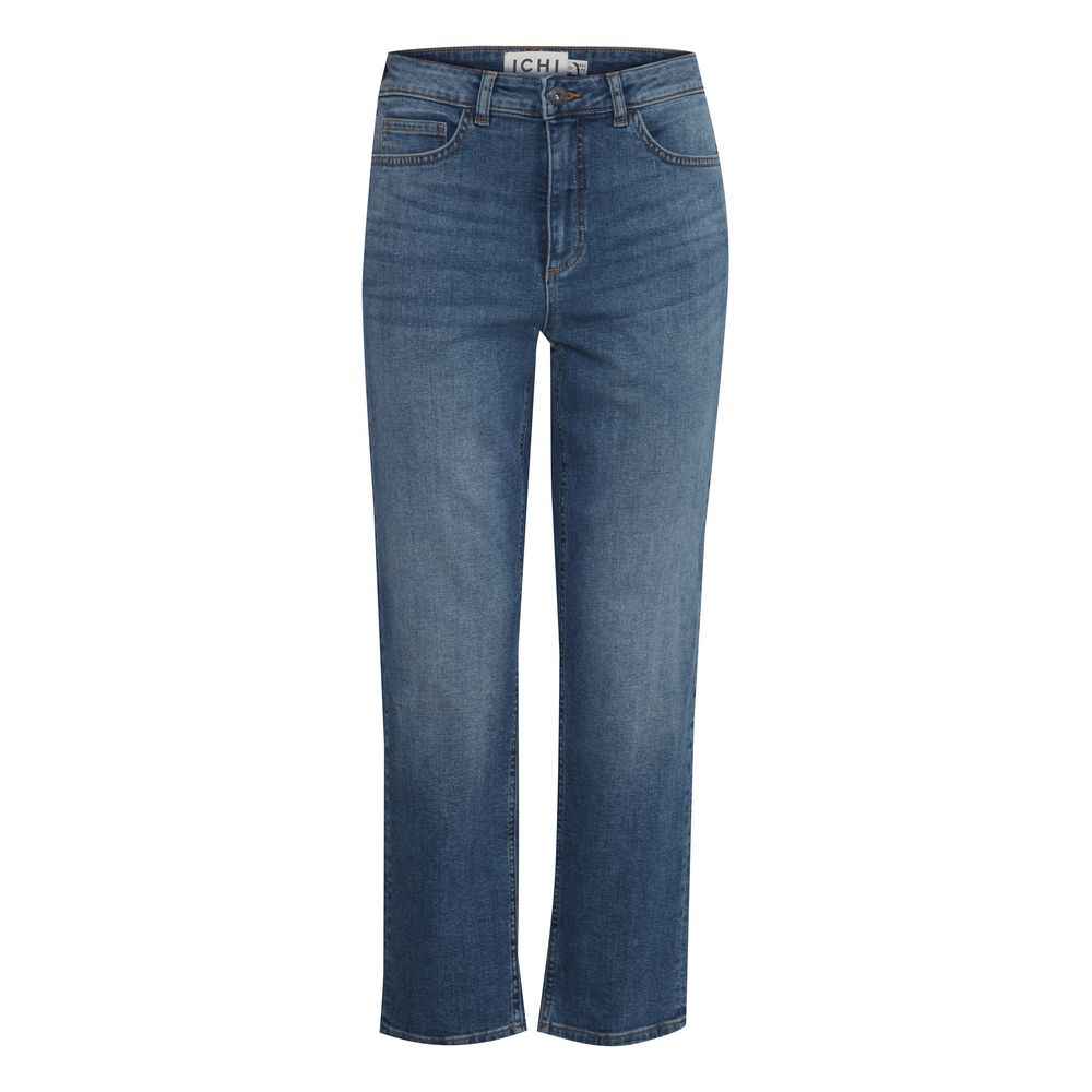 ICHI Blue Cotton Mom Jean