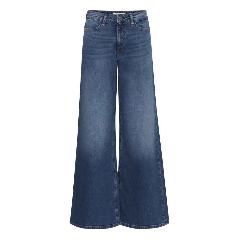 ICHI Blue Cotton Bootcut Jean