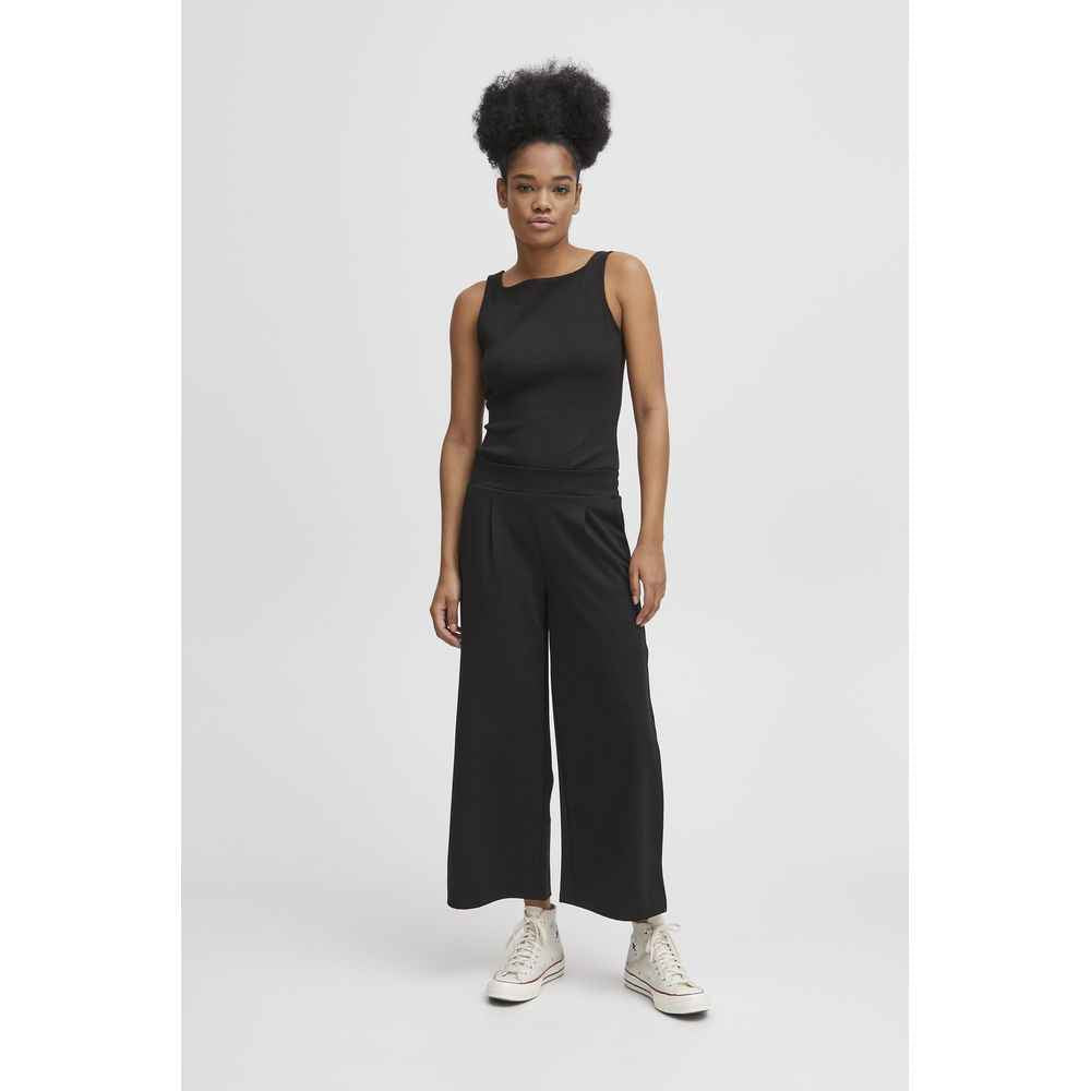 ICHI Black Recycled Polyester Pant