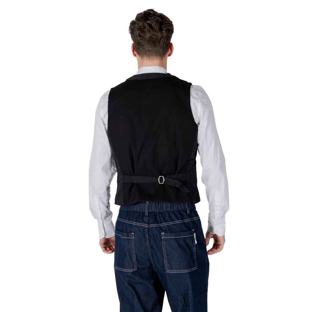Gianni Lupo Black Cotton Waistcoat