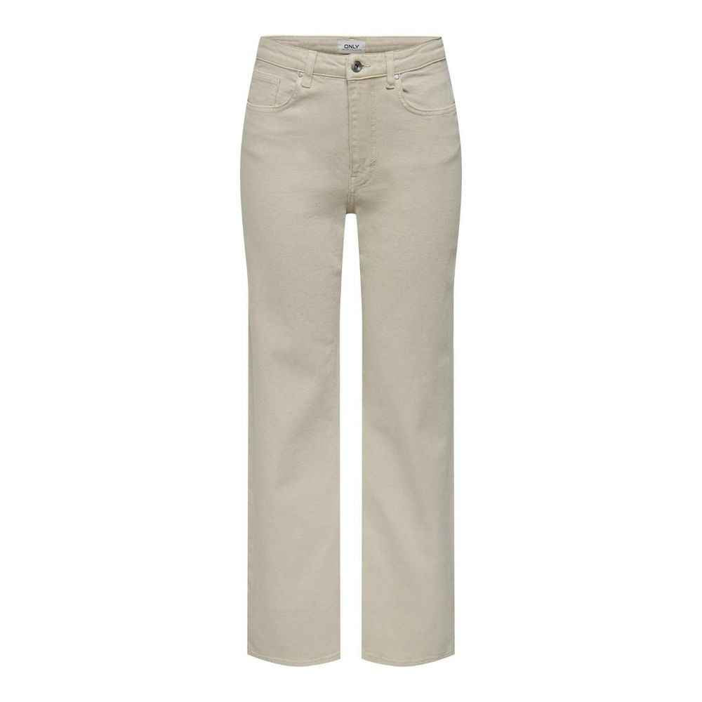 Only Beige Cotton Relaxed Fit Jean