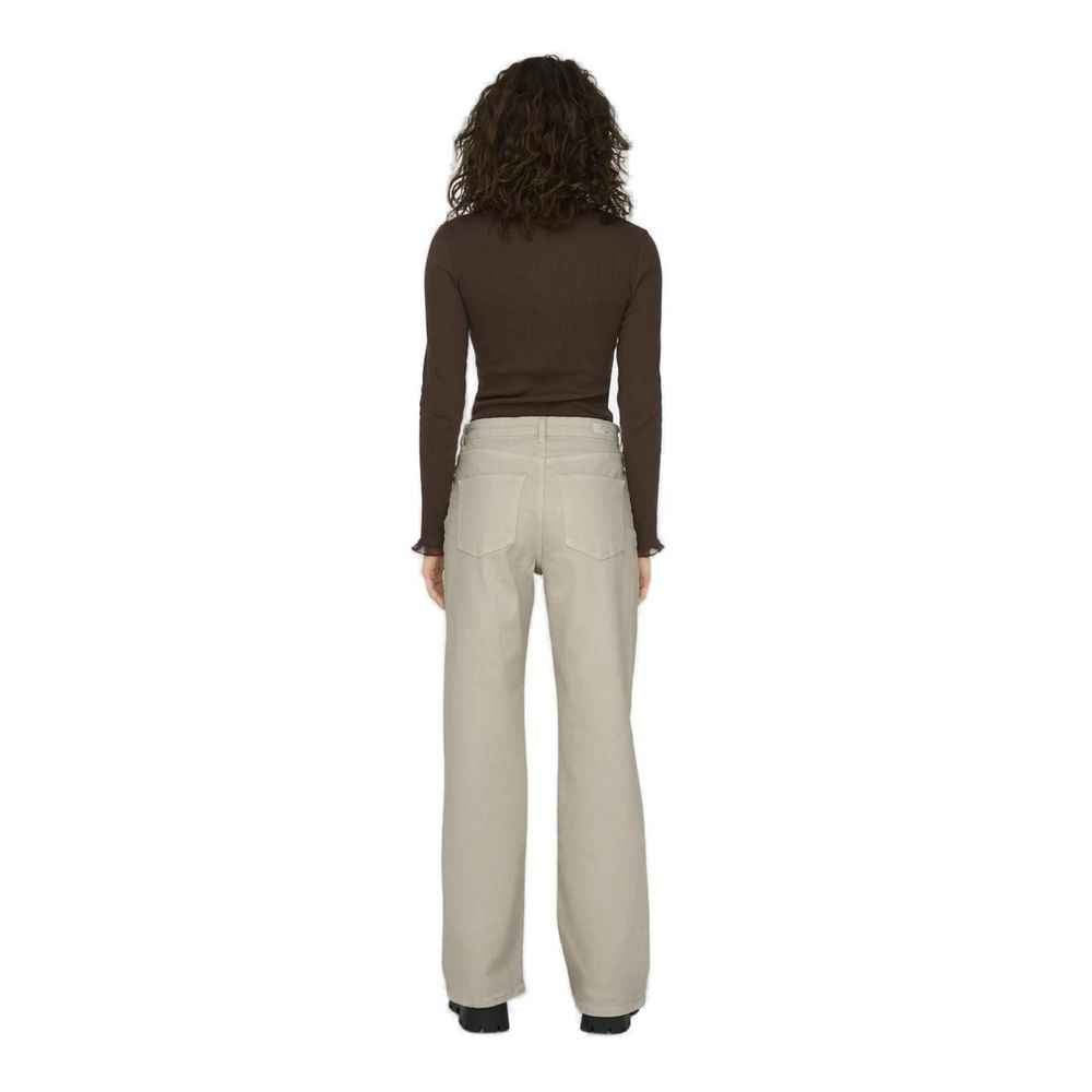 Only Beige Cotton Relaxed Fit Jean
