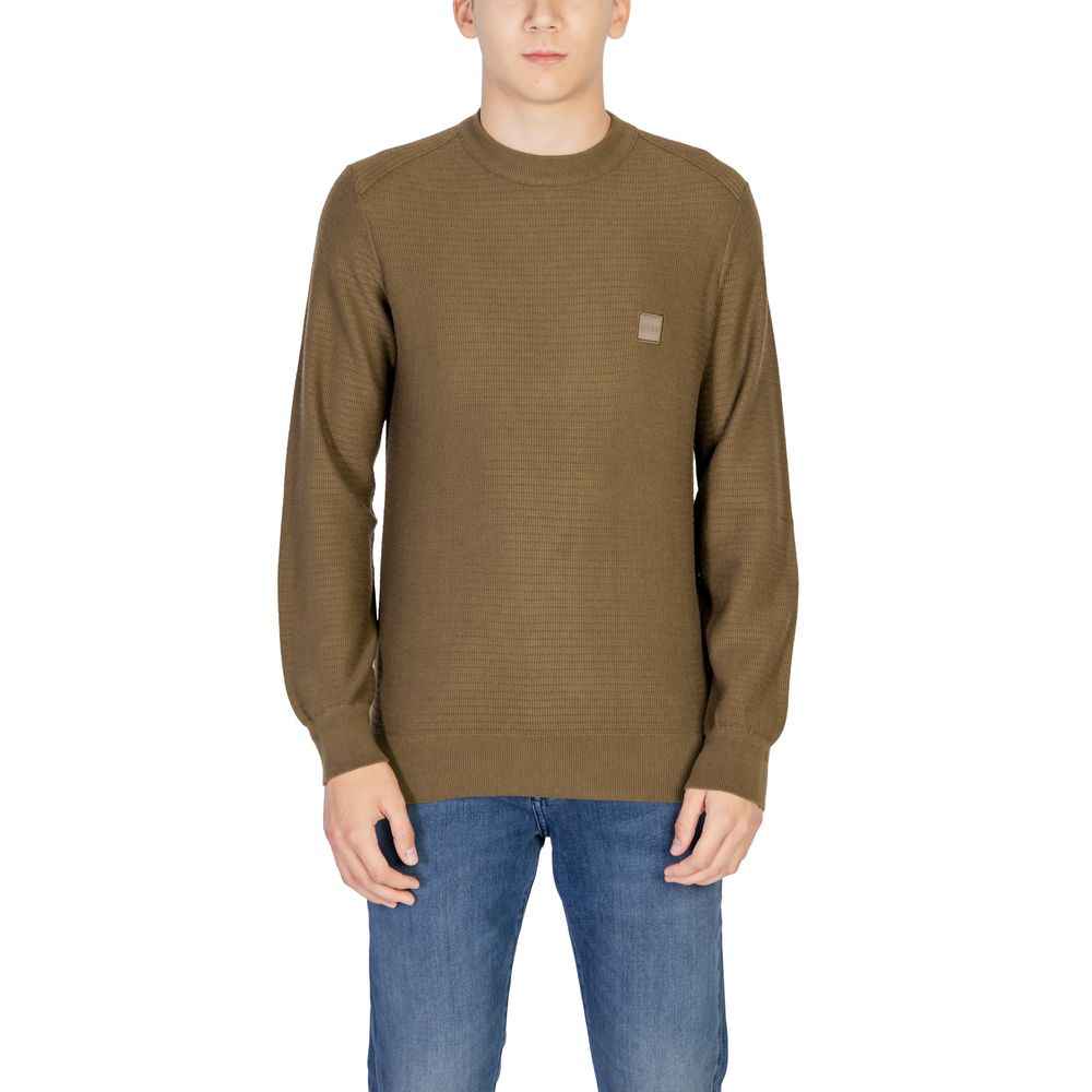 Hugo Boss Green Cotton Sweater