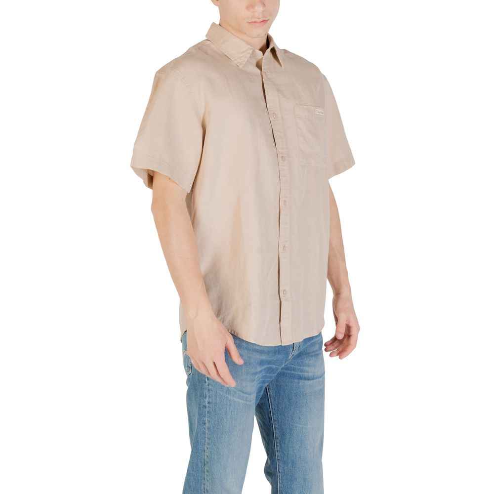 Calvin Klein Jeans Beige Linen Shortsleeve