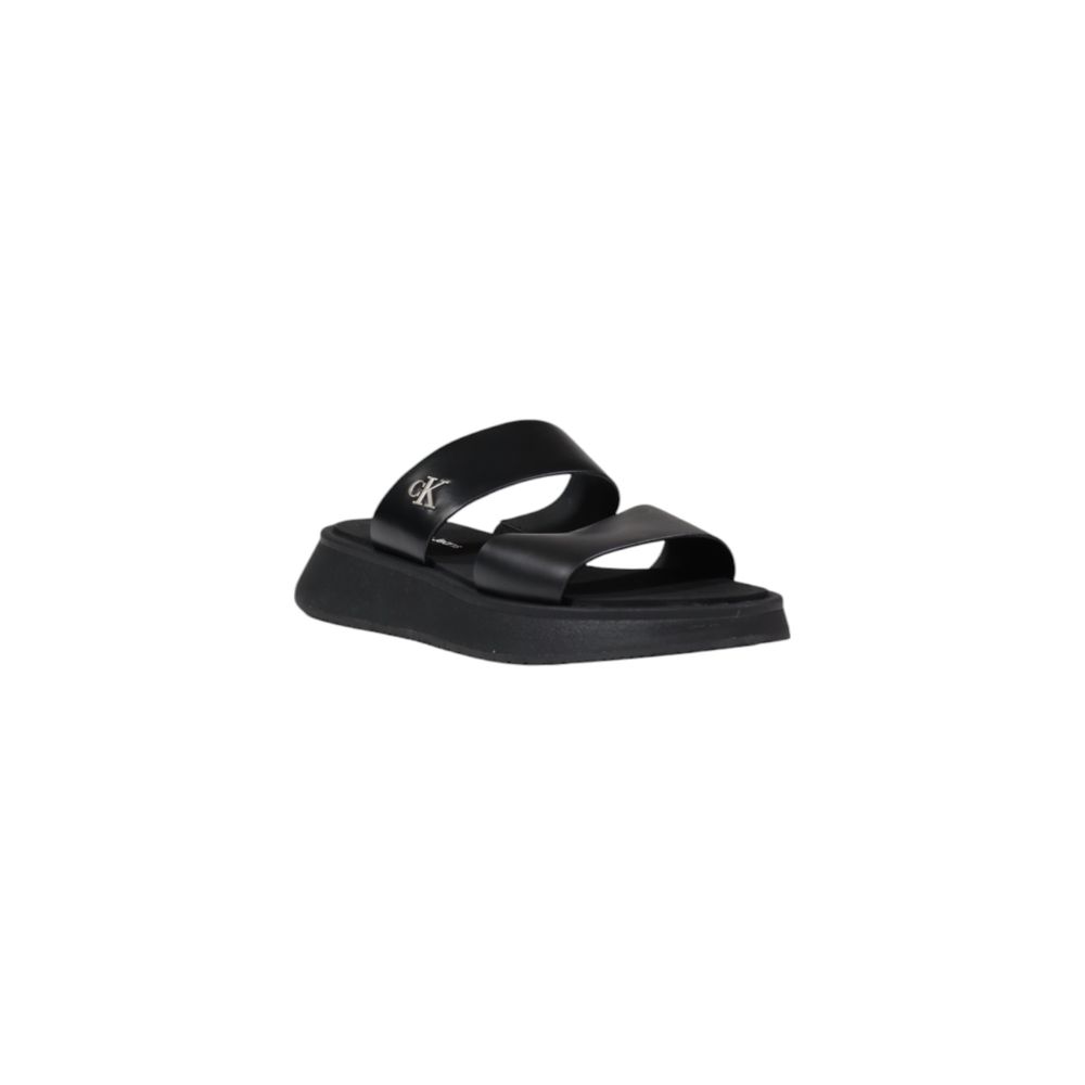Calvin Klein Jeans Black Leather Sandal