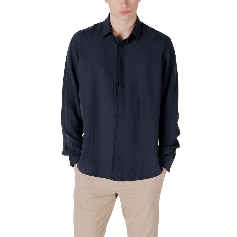 Antony Morato Blue Lyocell Shirt