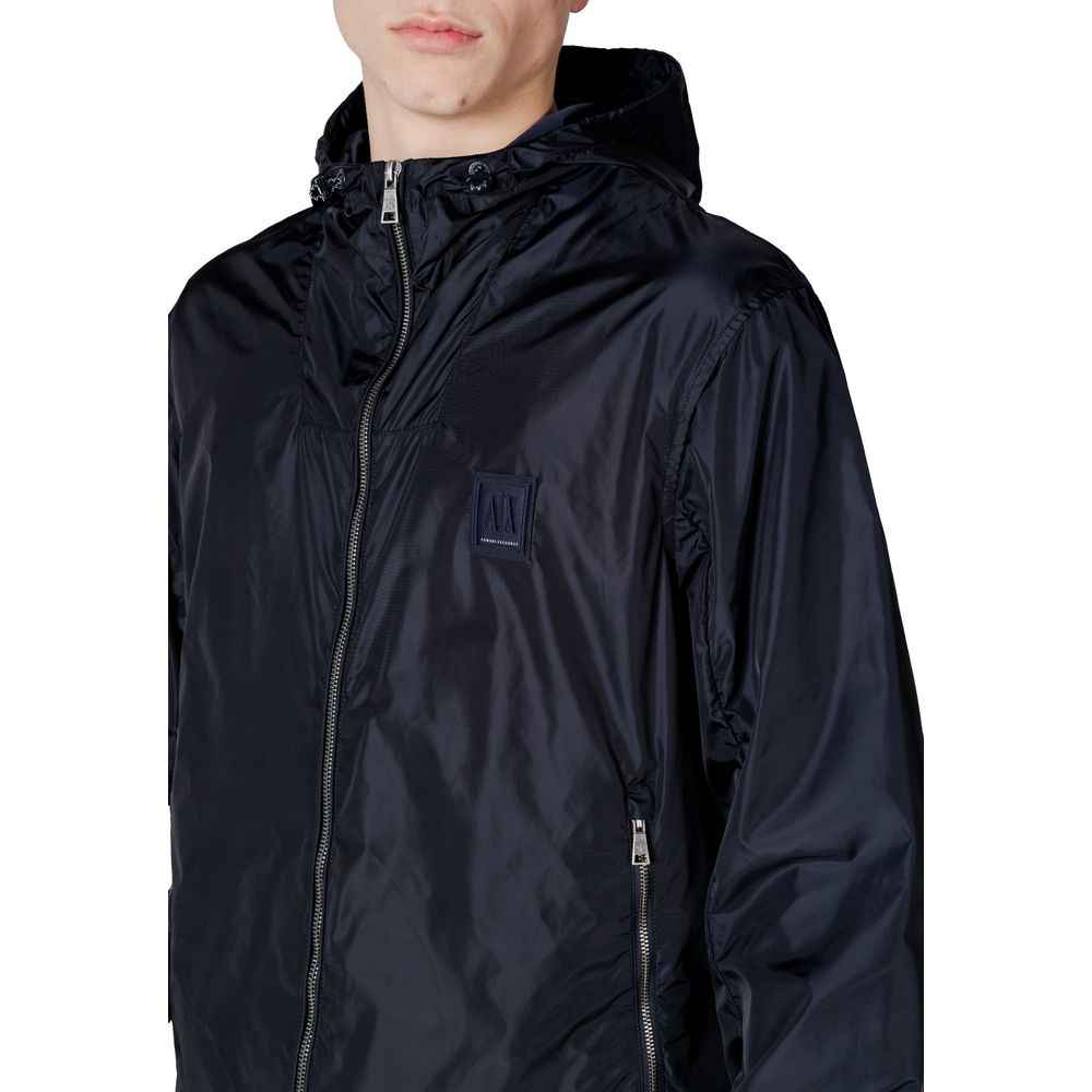 Armani Exchange Blue Polyamide Jackets & Coat