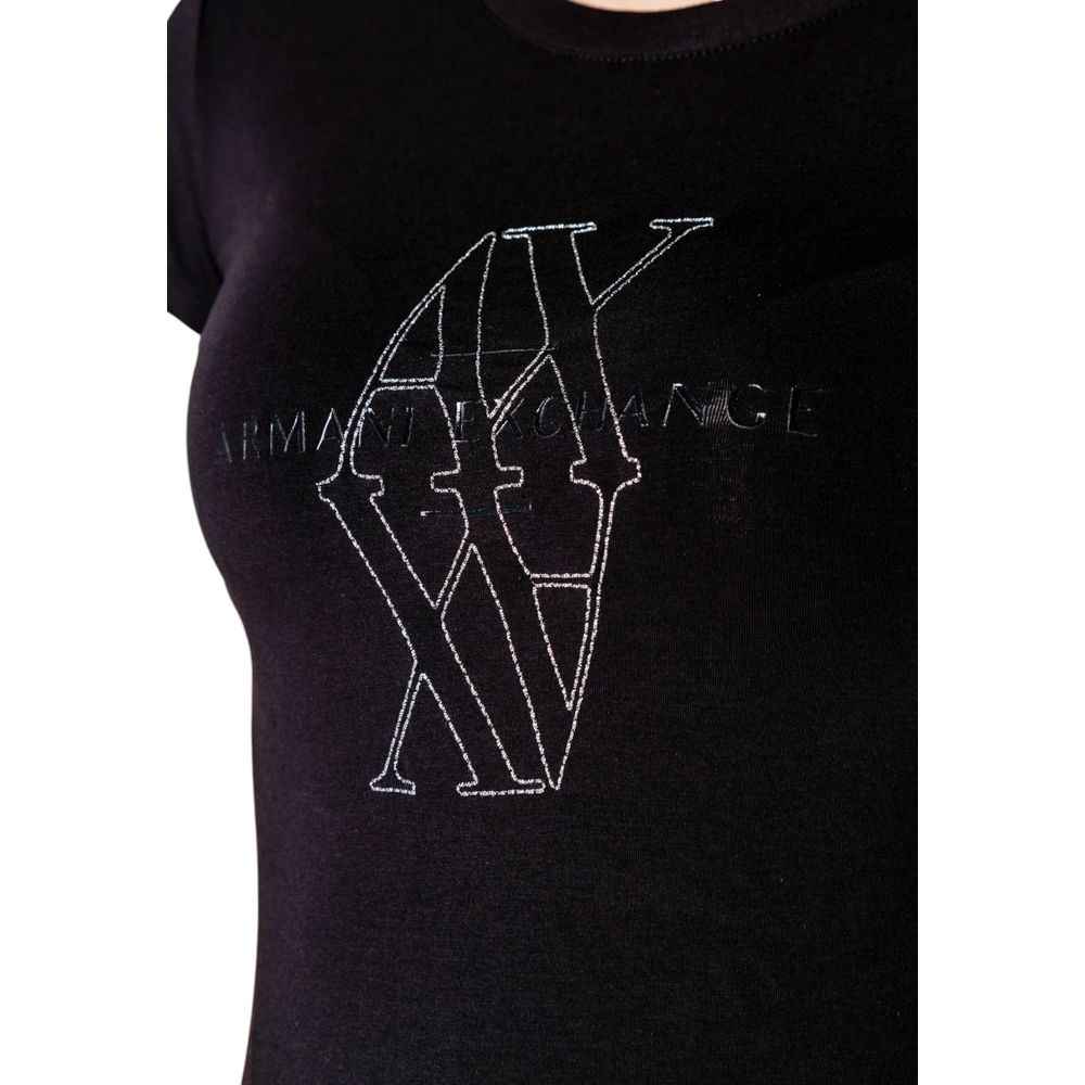 Armani Exchange Black Cotton T-Shirt