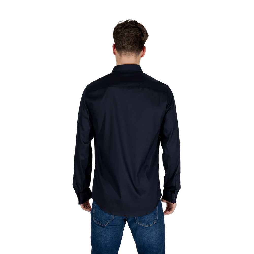 Armani Exchange Blue Lyocell Shirt