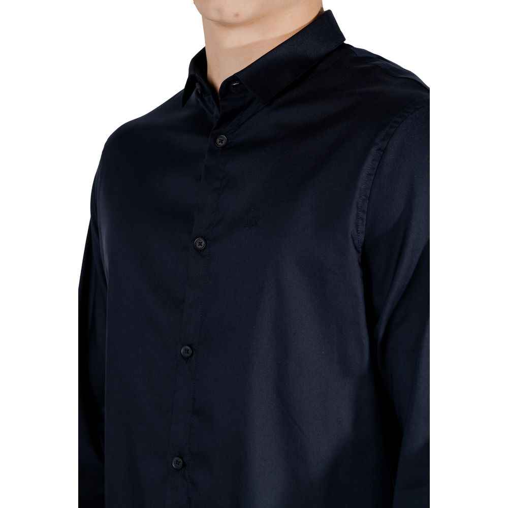 Armani Exchange Blue Lyocell Shirt