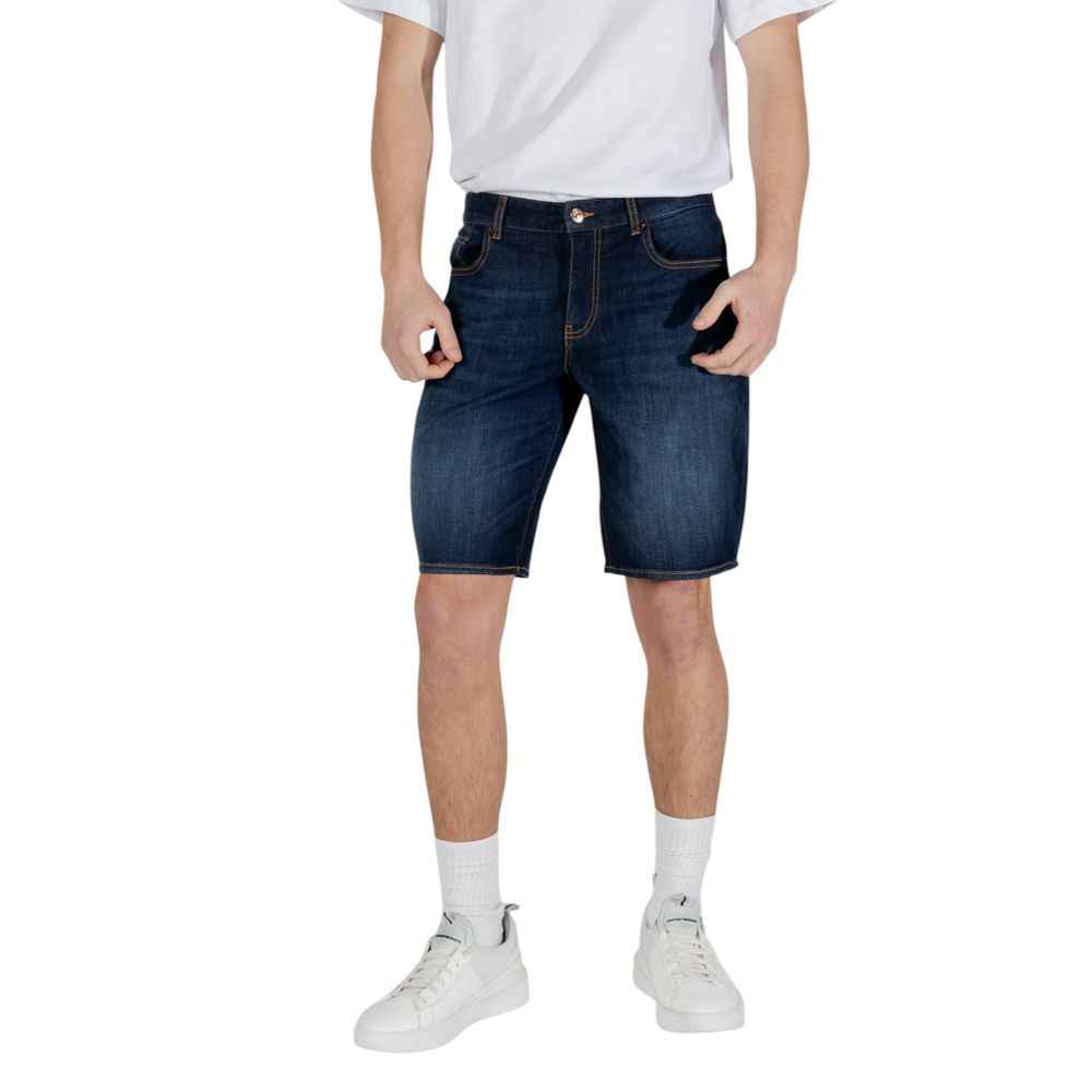 Armani Exchange Blue Cotton Bermuda