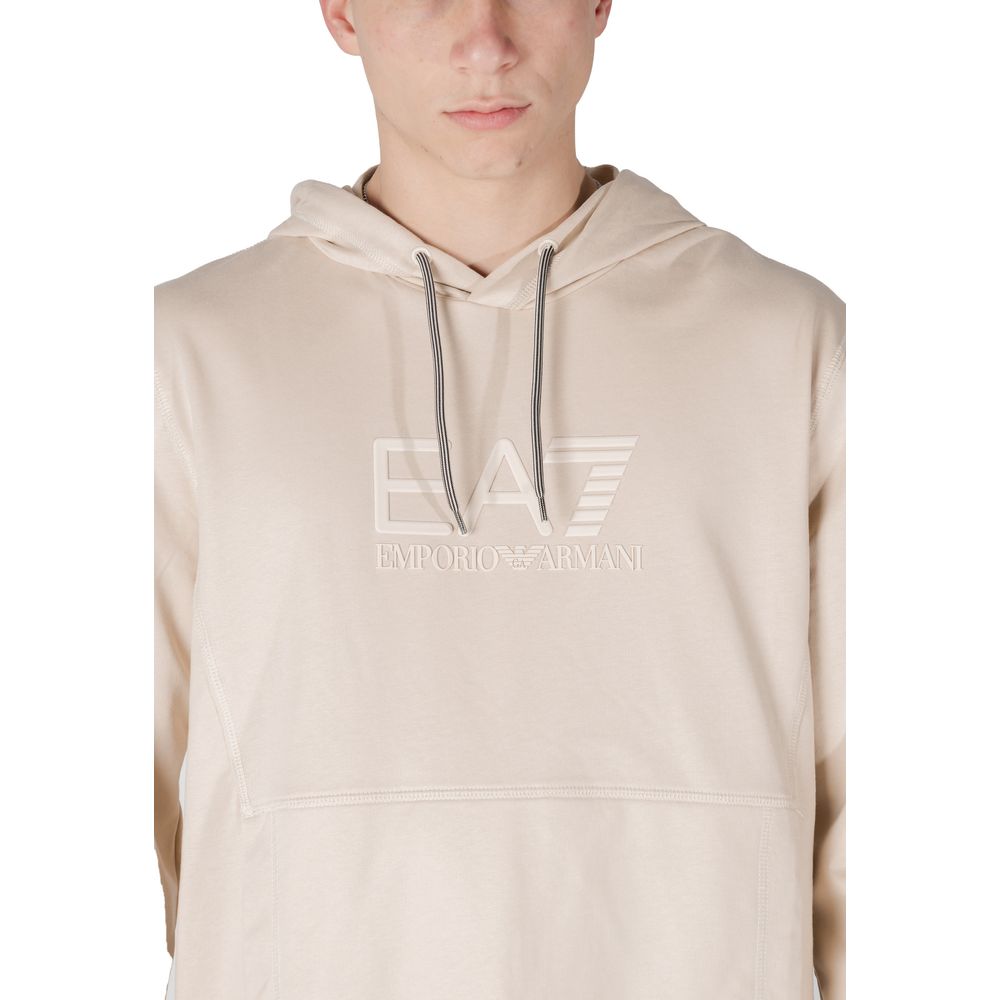 EA7 Emporio Armani Beige Cotton Hoodie