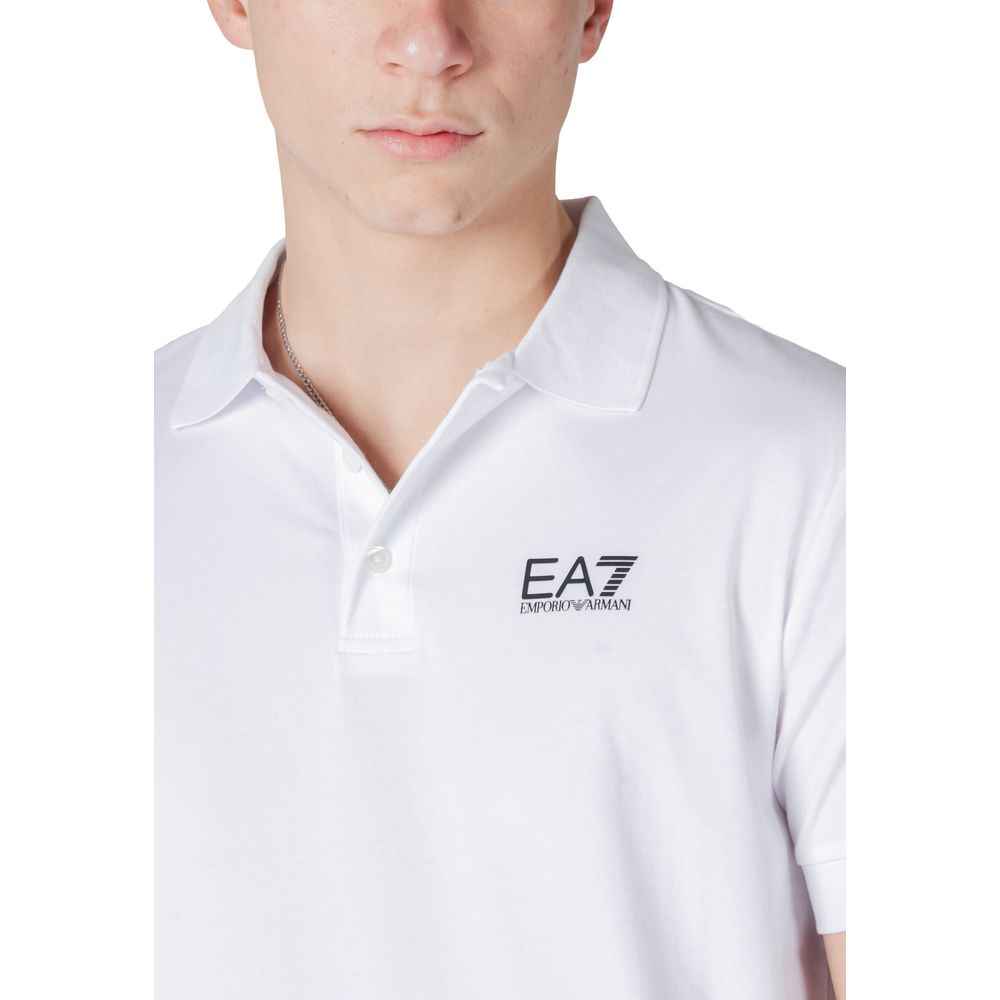 EA7 Emporio Armani White Cotton Polo Shirt