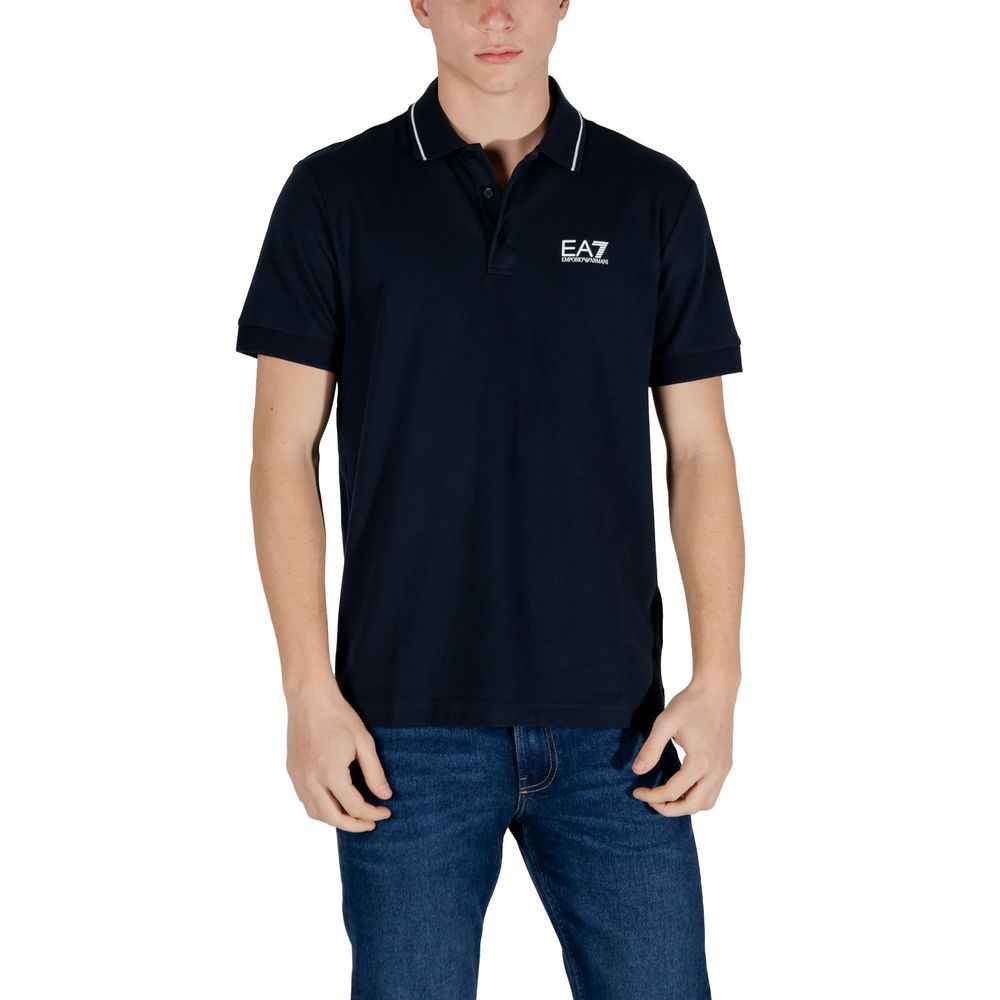 EA7 Emporio Armani Blue Cotton Polo Shirt
