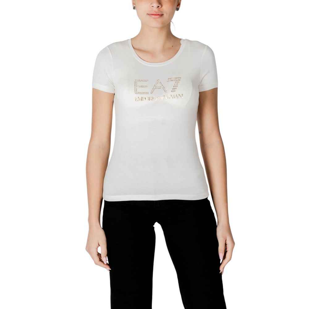 EA7 Emporio Armani Cream Modal T-Shirt