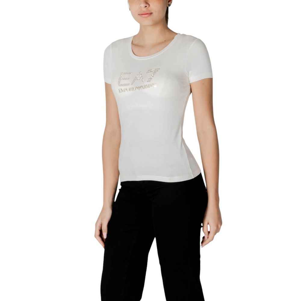EA7 Emporio Armani Cream Modal T-Shirt