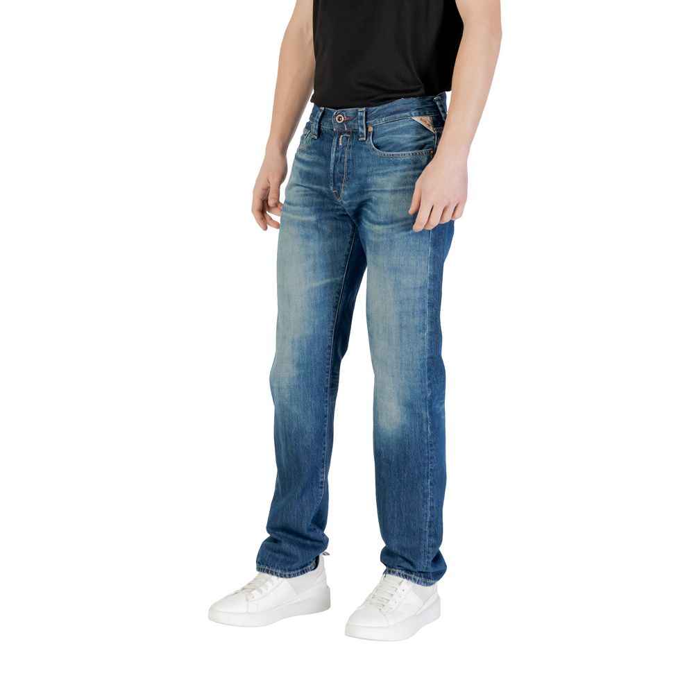 Replay Blue Cotton Relaxed Fit Jean