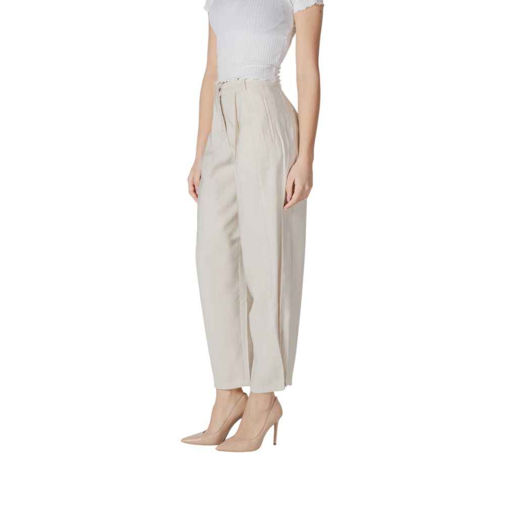 Vila Clothes Cream Viscose Pant