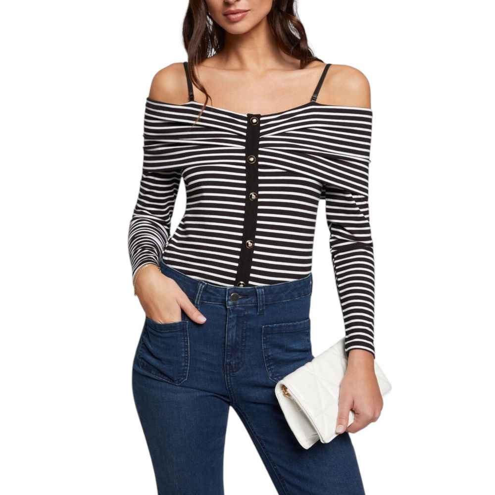 Morgan De Toi Black And White Viscose Long Sleeve