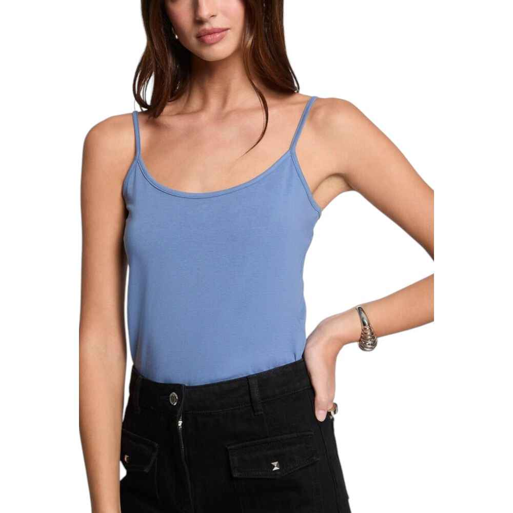 Morgan De Toi Blue Cotton Tank Top