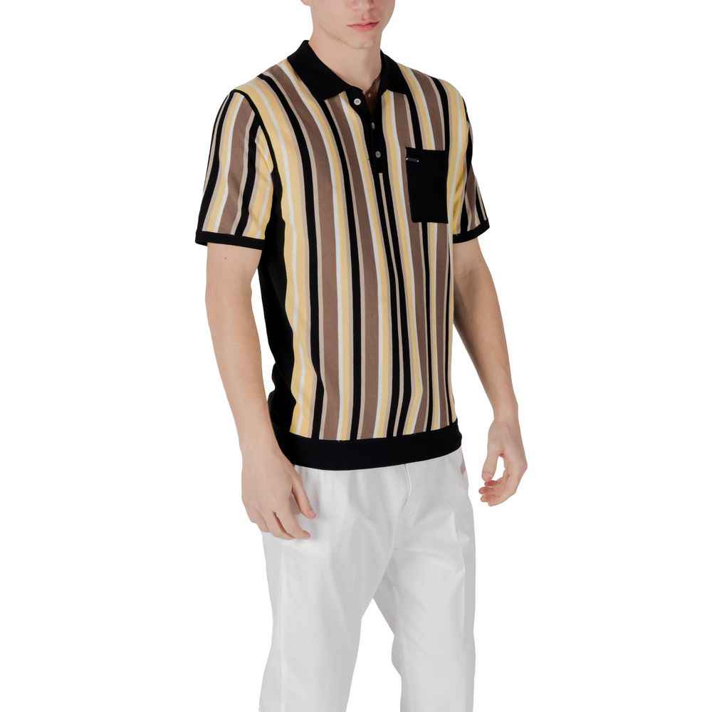 Gianni Lupo Black Viscose Polo Shirt