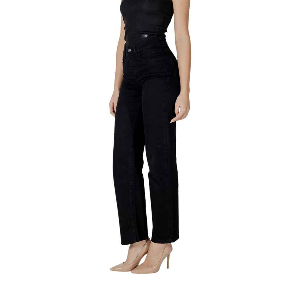 ICHI Black Cotton Relaxed Fit Jean