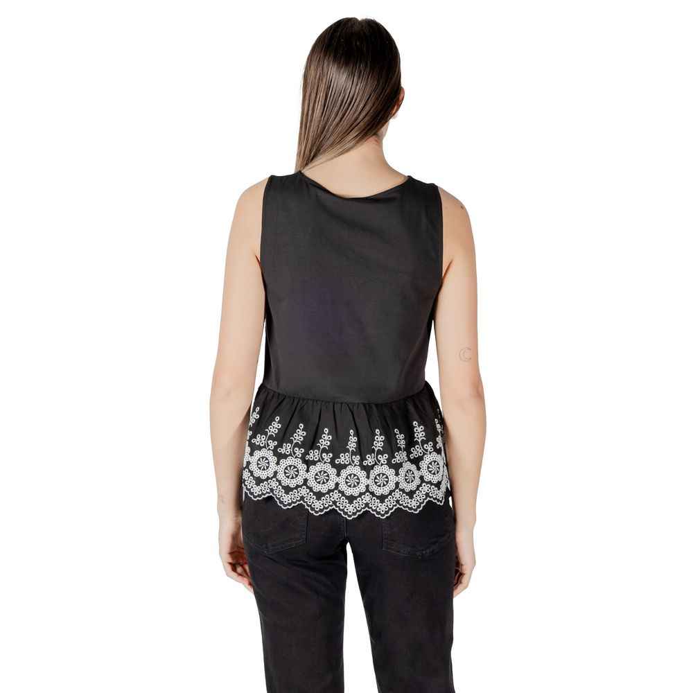 ICHI Black Cotton Tank Top