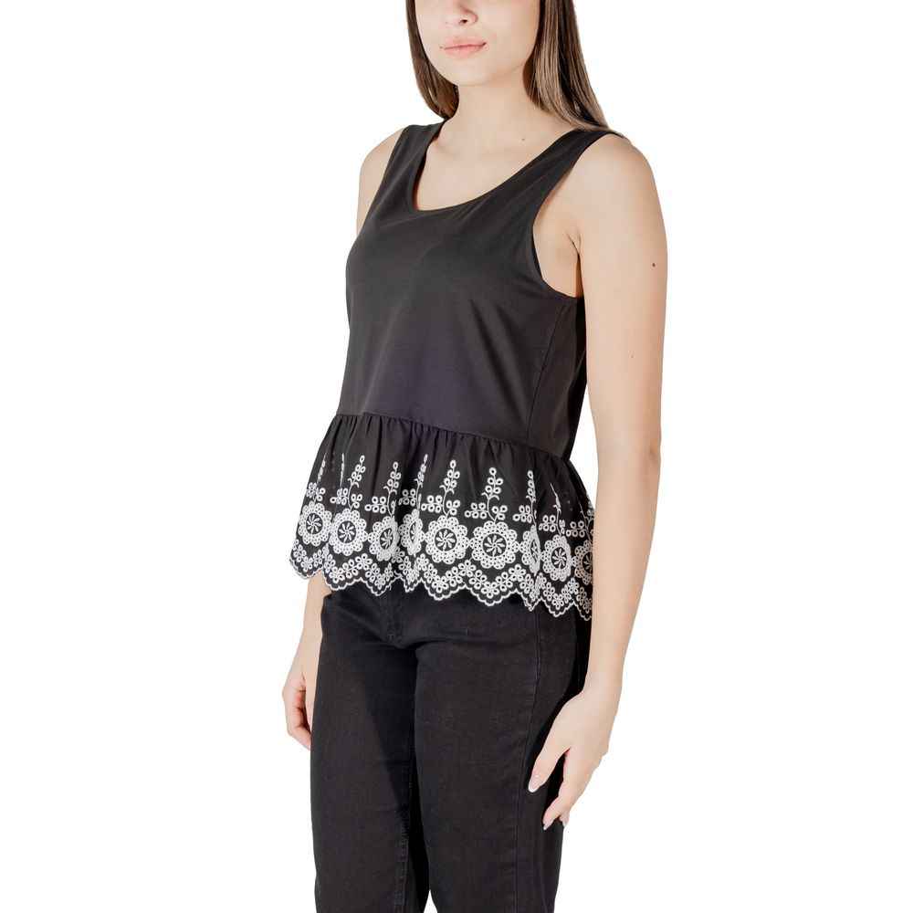 ICHI Black Cotton Tank Top